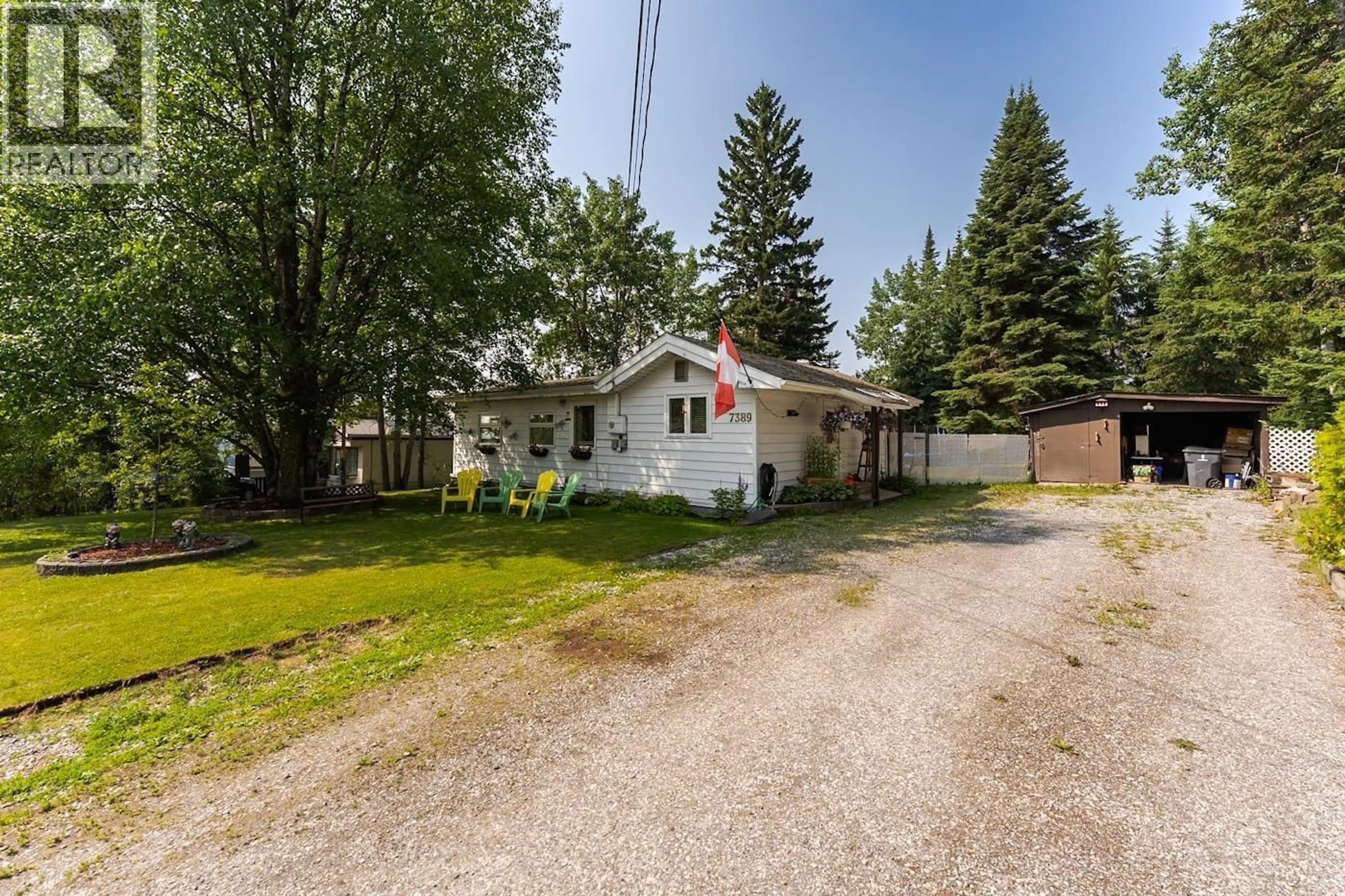 A pic from outside/outdoor area/front of a property/back of a property/a pic from drone, street for 7389 ELK ROAD, Prince George British Columbia V2N5N9