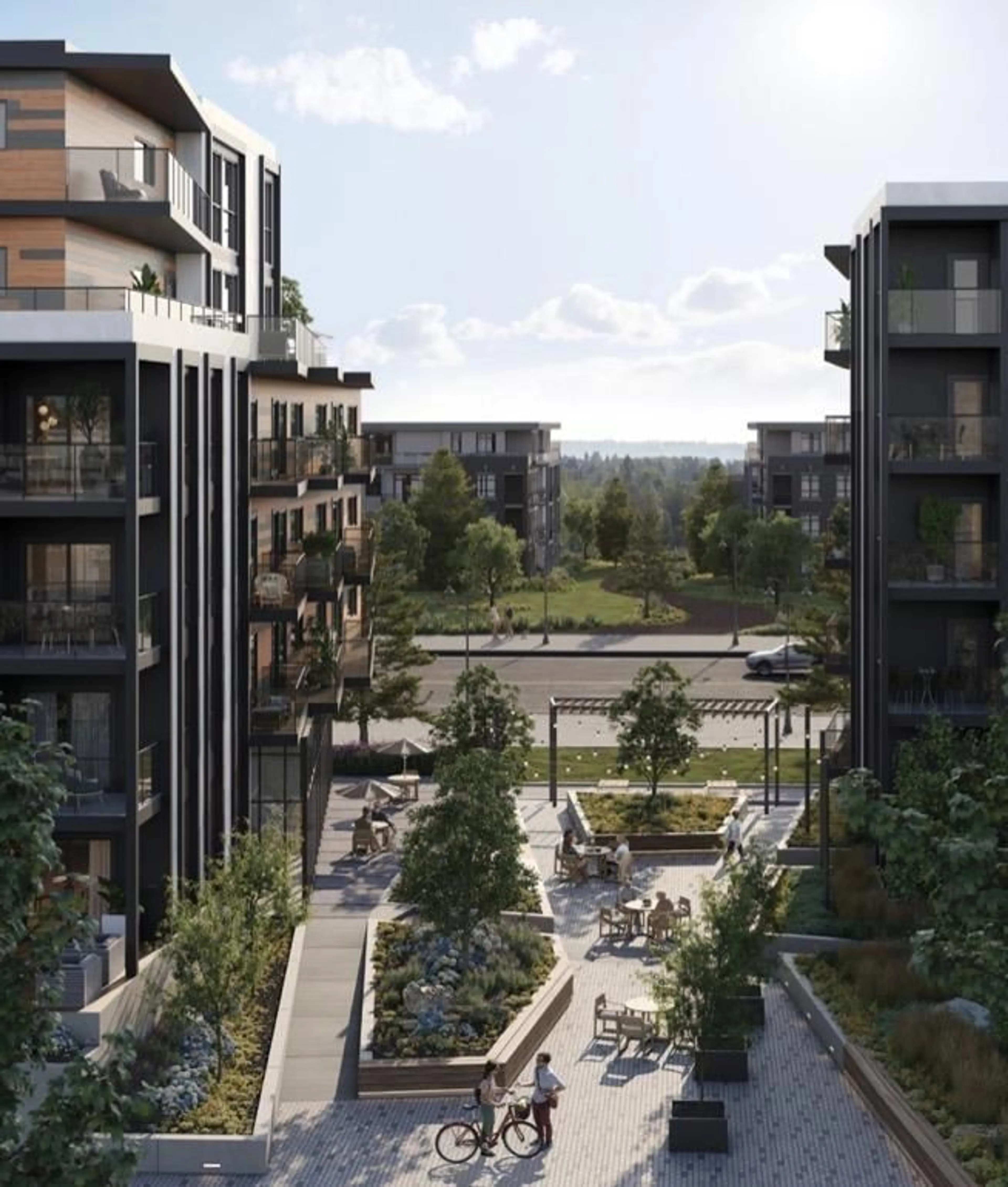 A pic from outside/outdoor area/front of a property/back of a property/a pic from drone, city buildings view from balcony for B428 - 20117 84 AVENUE, Langley British Columbia V2Y3Z2