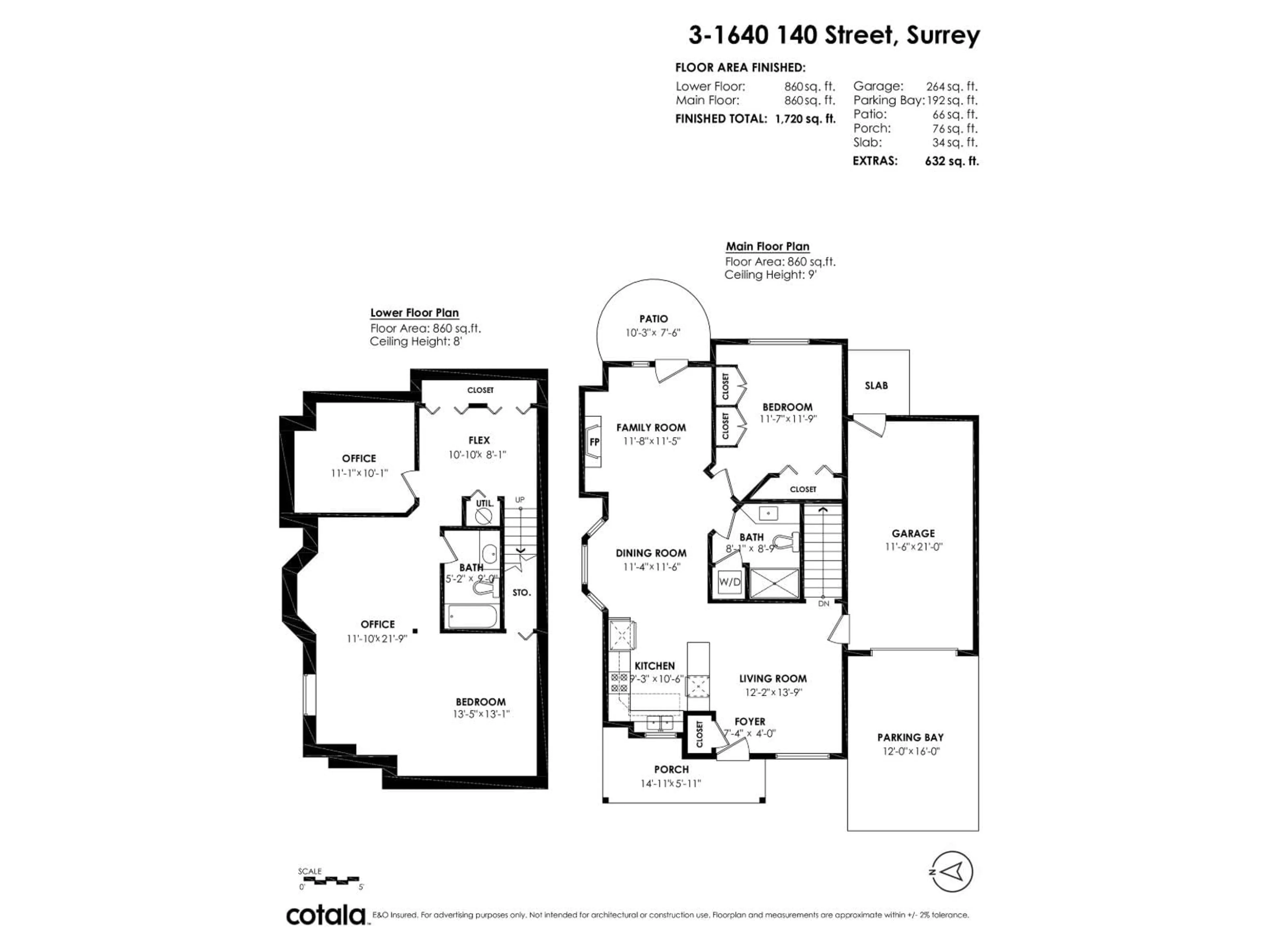 Floor plan for 3 - 1640 140 STREET, Surrey British Columbia V4A0A7