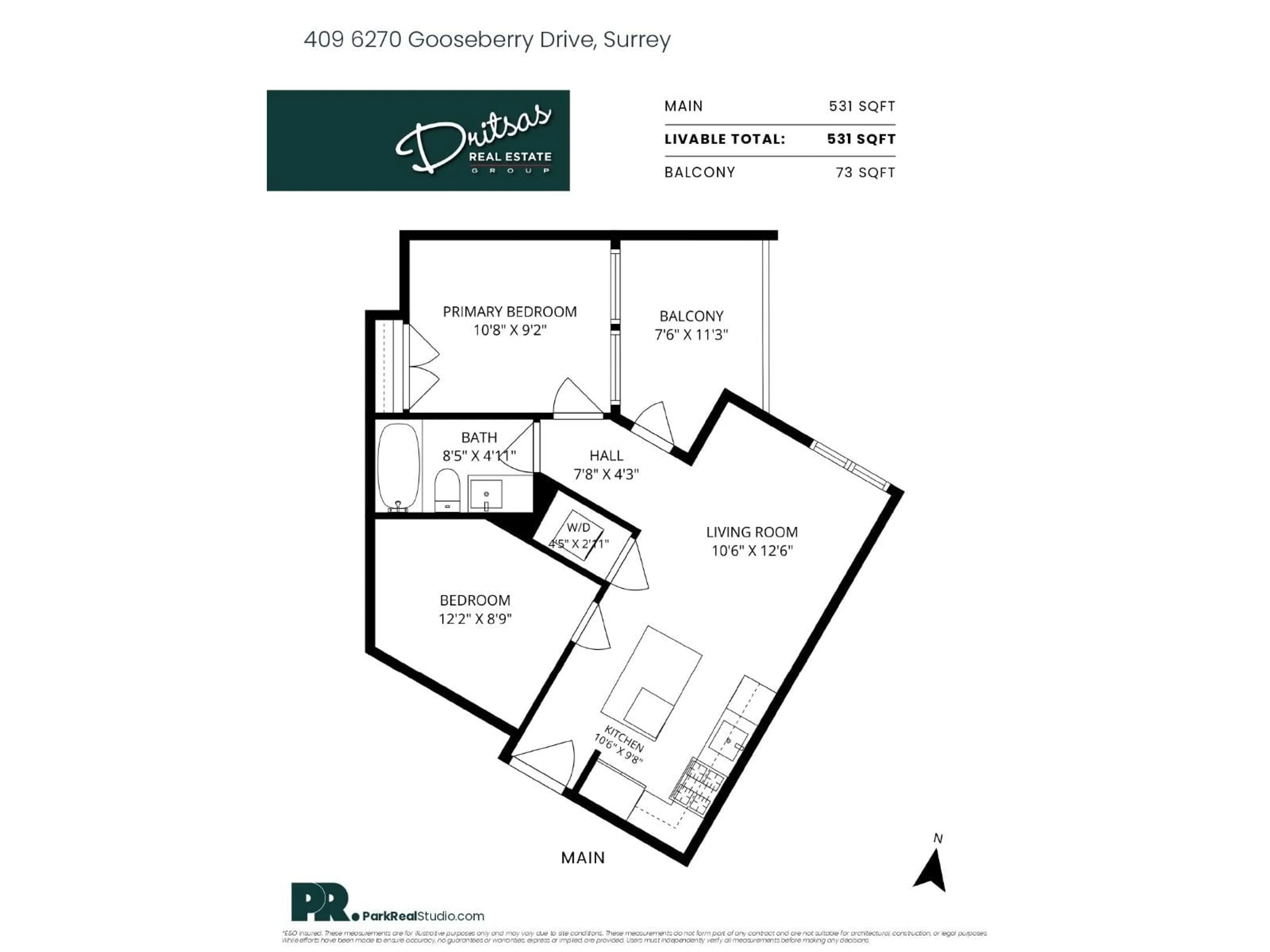 Floor plan for 409 - 6270 GOOSEBERRY DRIVE, Surrey British Columbia V3S0B7