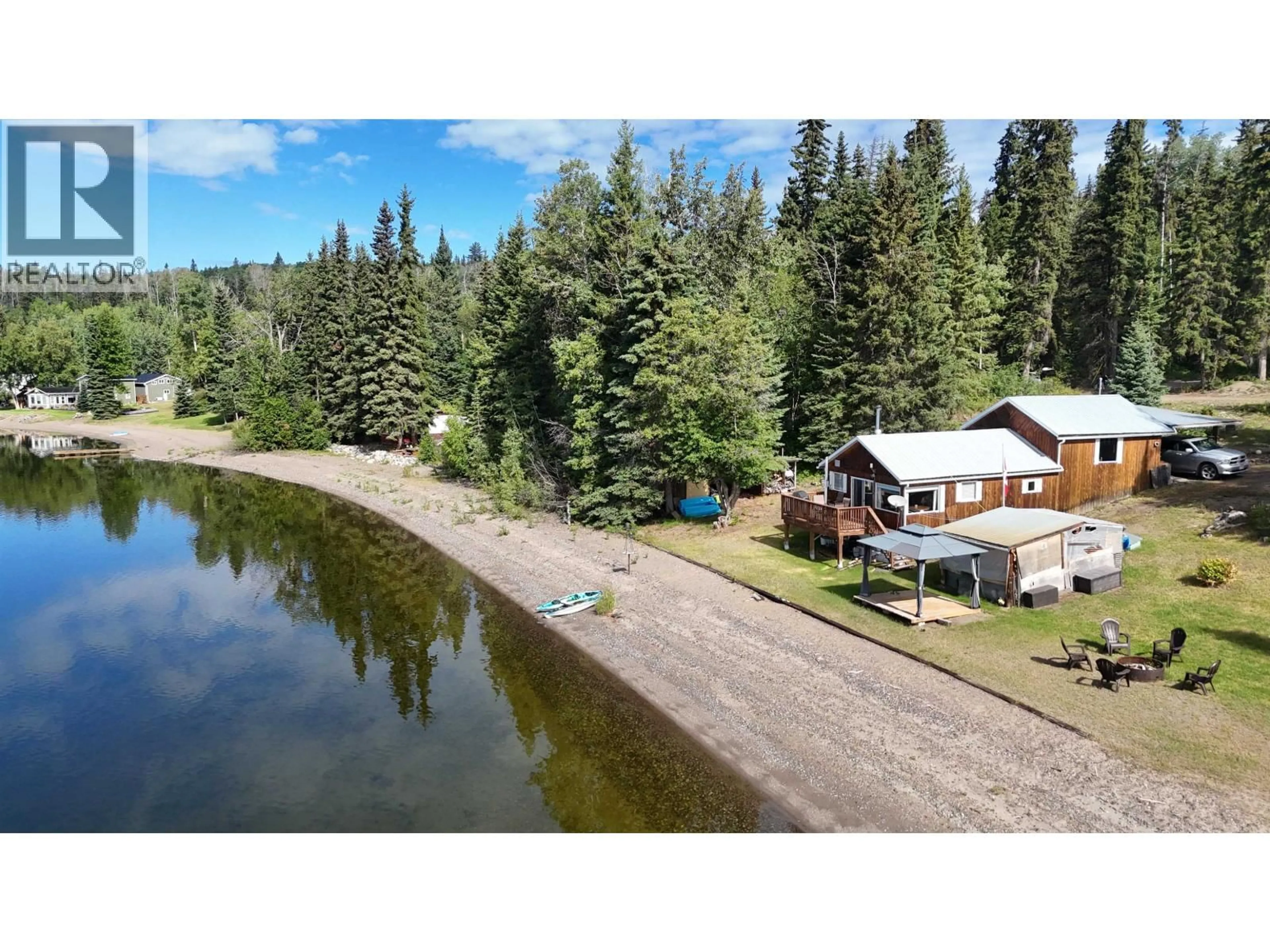 A pic from outside/outdoor area/front of a property/back of a property/a pic from drone, water/lake/river/ocean view for 23397 STELLA ROAD, Fraser Lake British Columbia V0J1S0