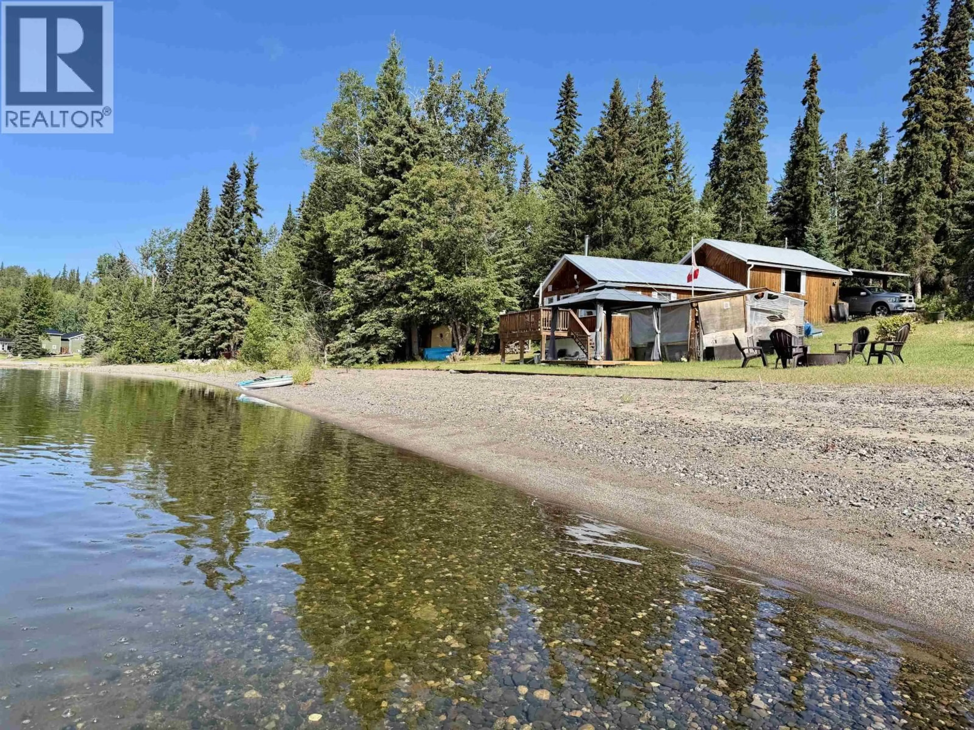 A pic from outside/outdoor area/front of a property/back of a property/a pic from drone, water/lake/river/ocean view for 23397 STELLA ROAD, Fraser Lake British Columbia V0J1S0