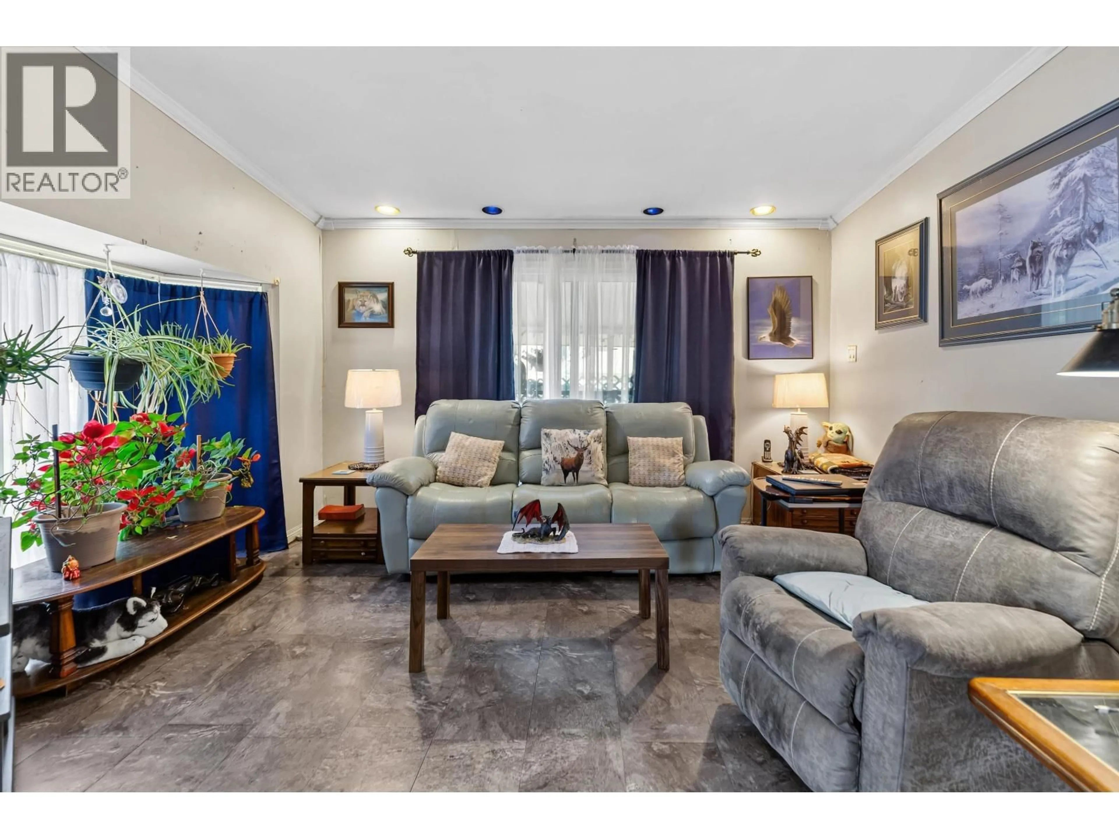 Living room with furniture, ceramic/tile floor for 4016 DIAMOND DRIVE, Prince George British Columbia V2K3M6