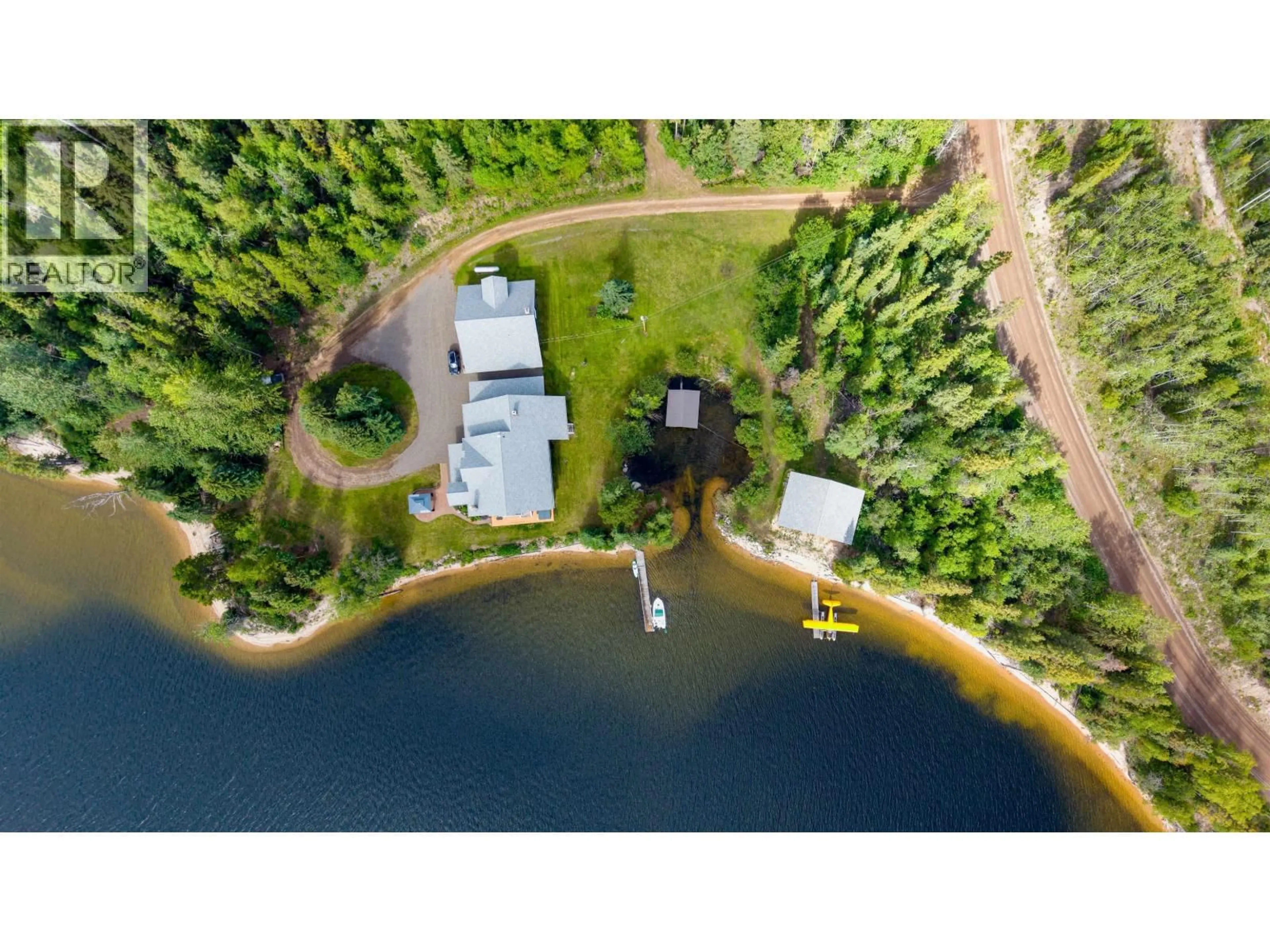 A pic from outside/outdoor area/front of a property/back of a property/a pic from drone, water/lake/river/ocean view for 45391 COLLEYMOUNT ROAD, Burns Lake British Columbia V0J1E2