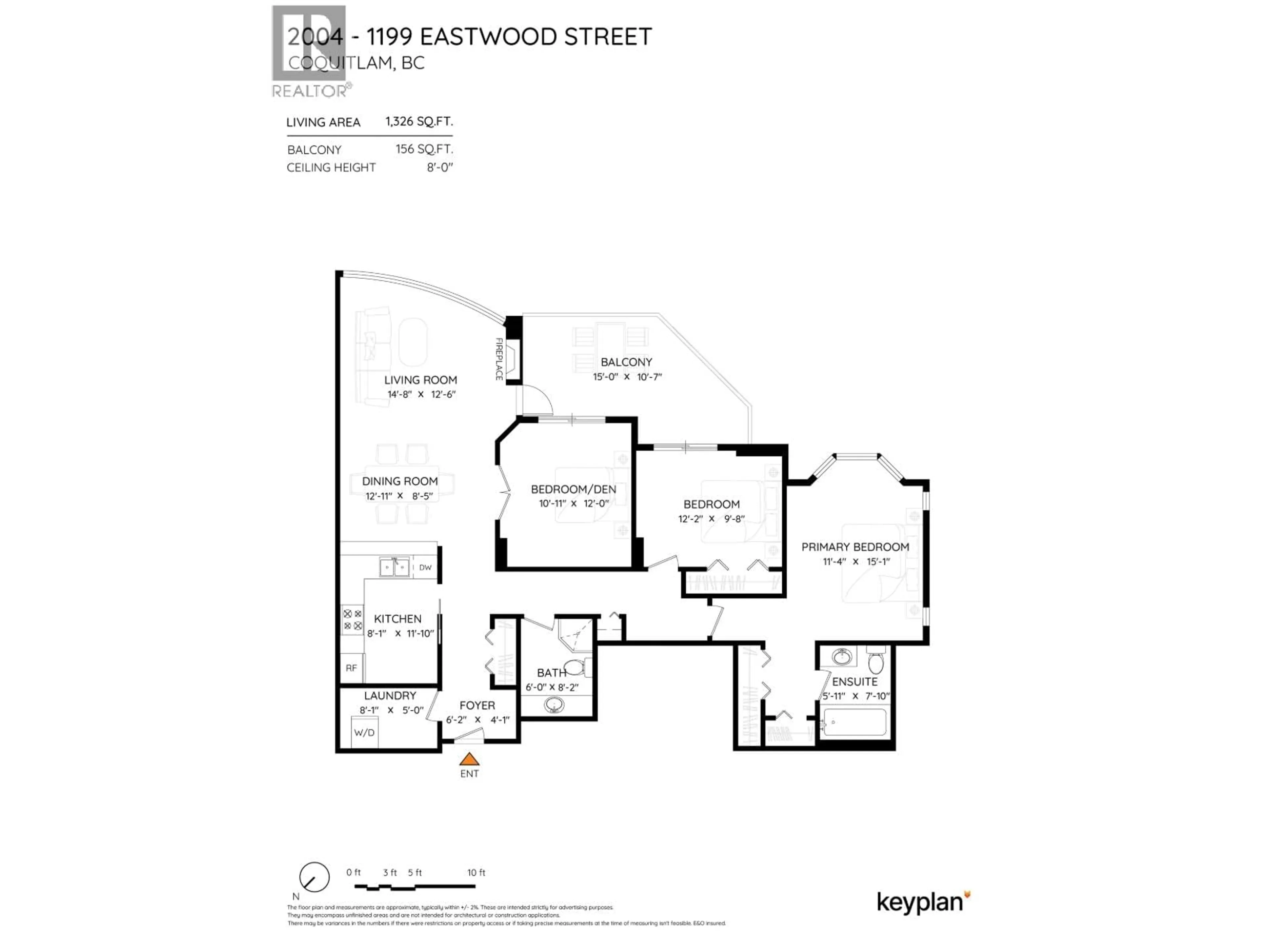 Floor plan for 2004 - 1199 EASTWOOD STREET, Coquitlam British Columbia V3B7W7