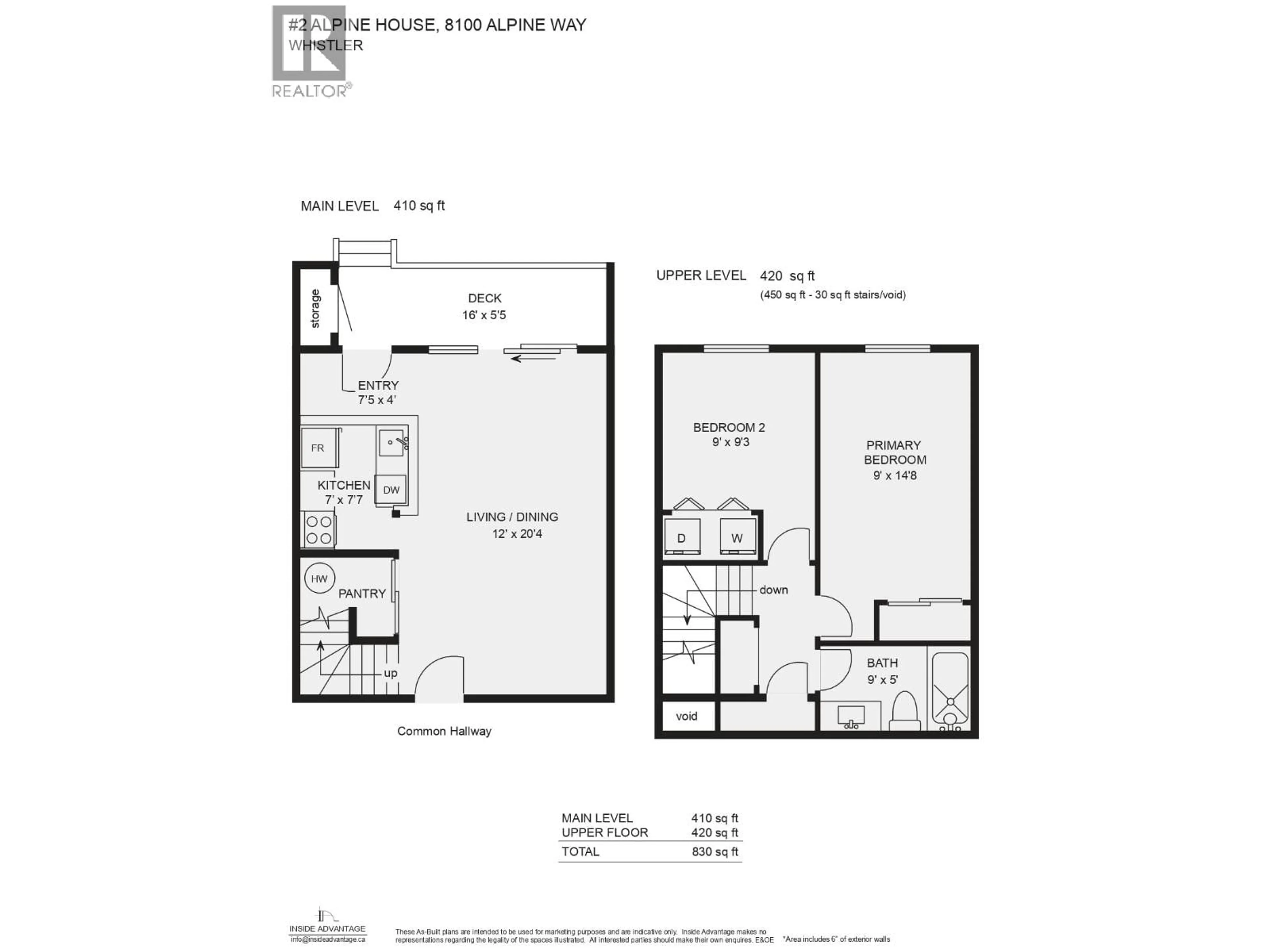 Floor plan for 2 - 8100 ALPINE WAY, Whistler British Columbia V8E0G2