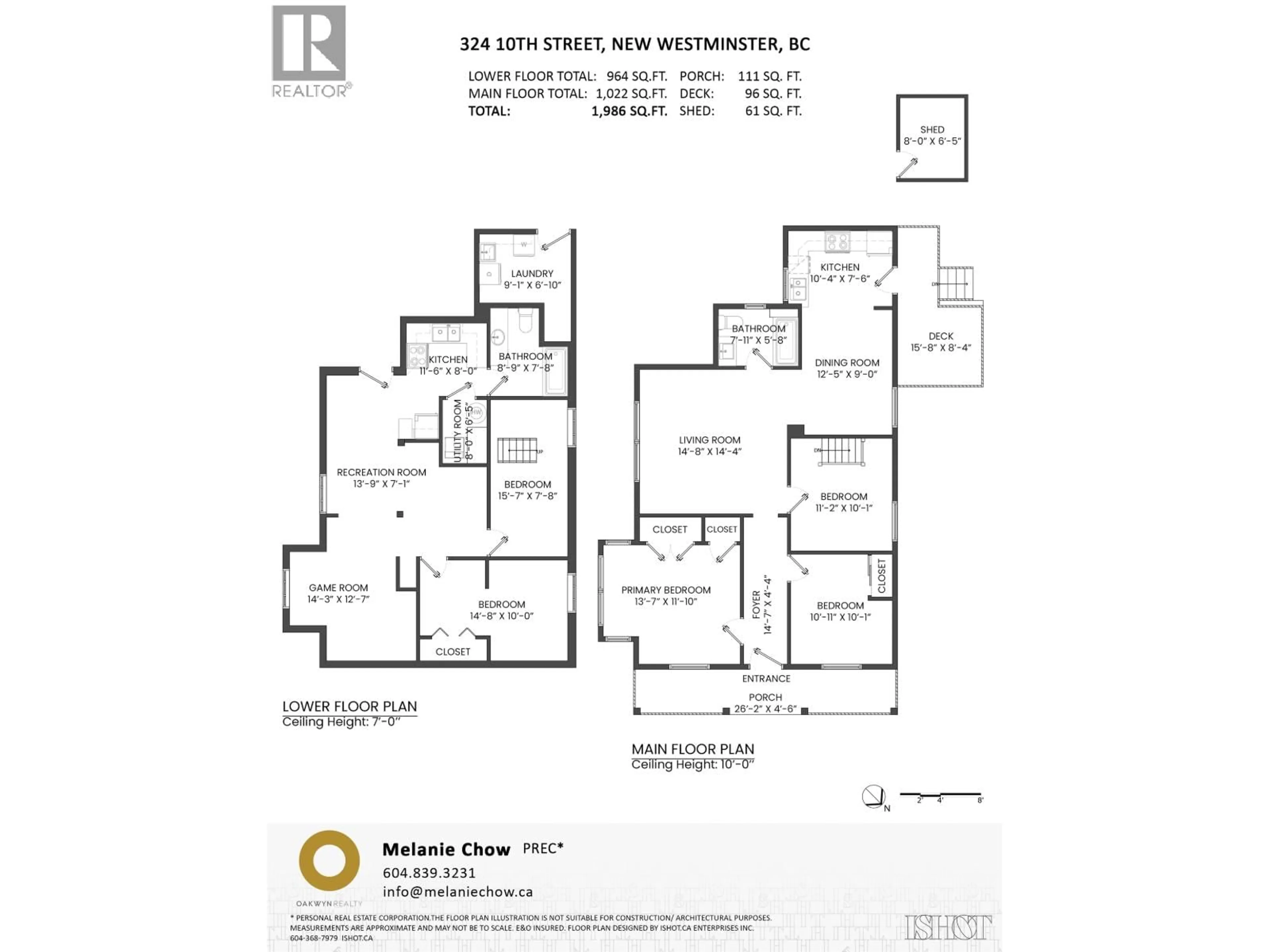 Floor plan for 324 TENTH STREET, New Westminster British Columbia V3M3Y5