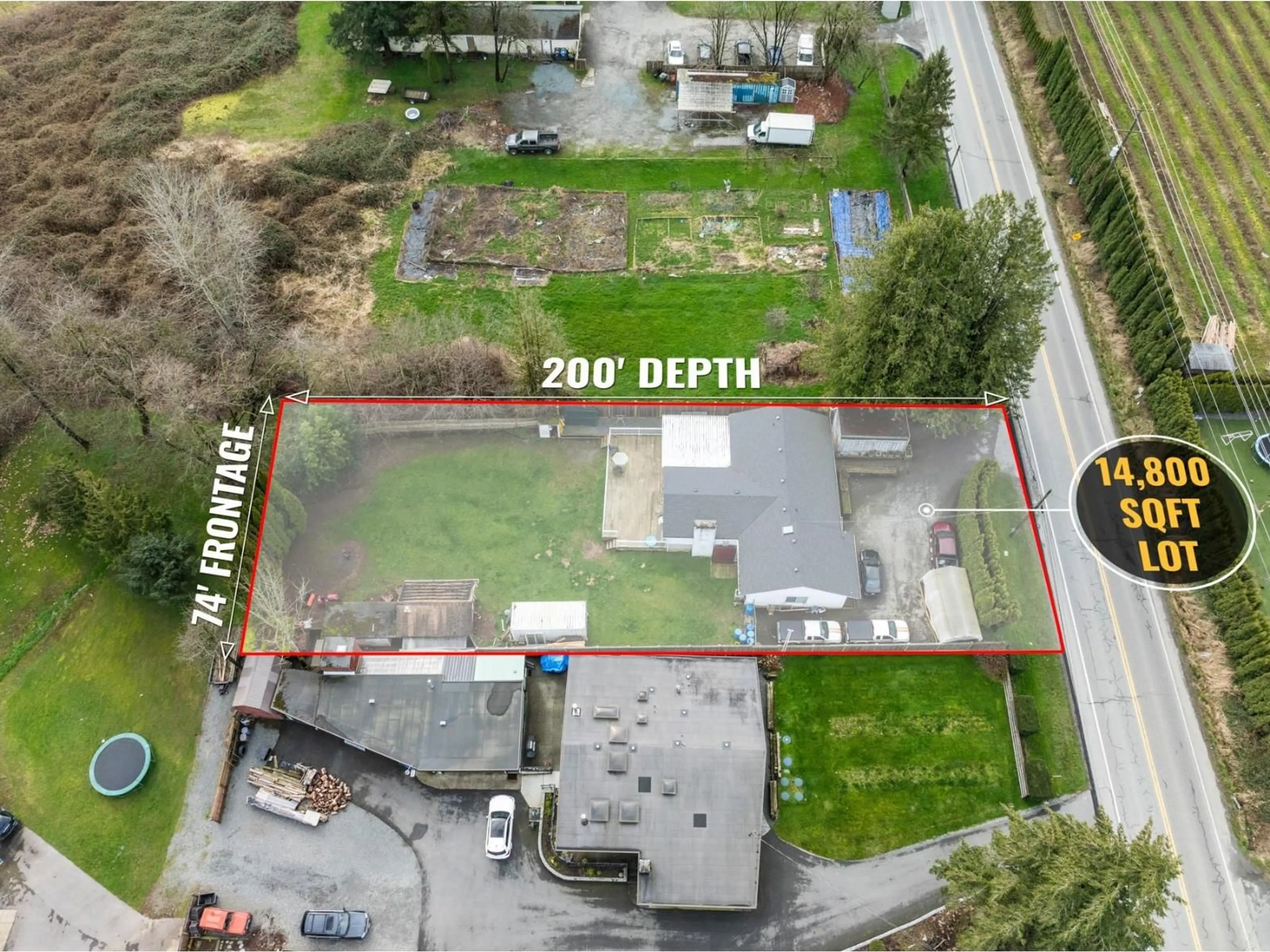 A pic from outside/outdoor area/front of a property/back of a property/a pic from drone, building for 3132 BRADNER ROAD, Abbotsford British Columbia V4X1K2