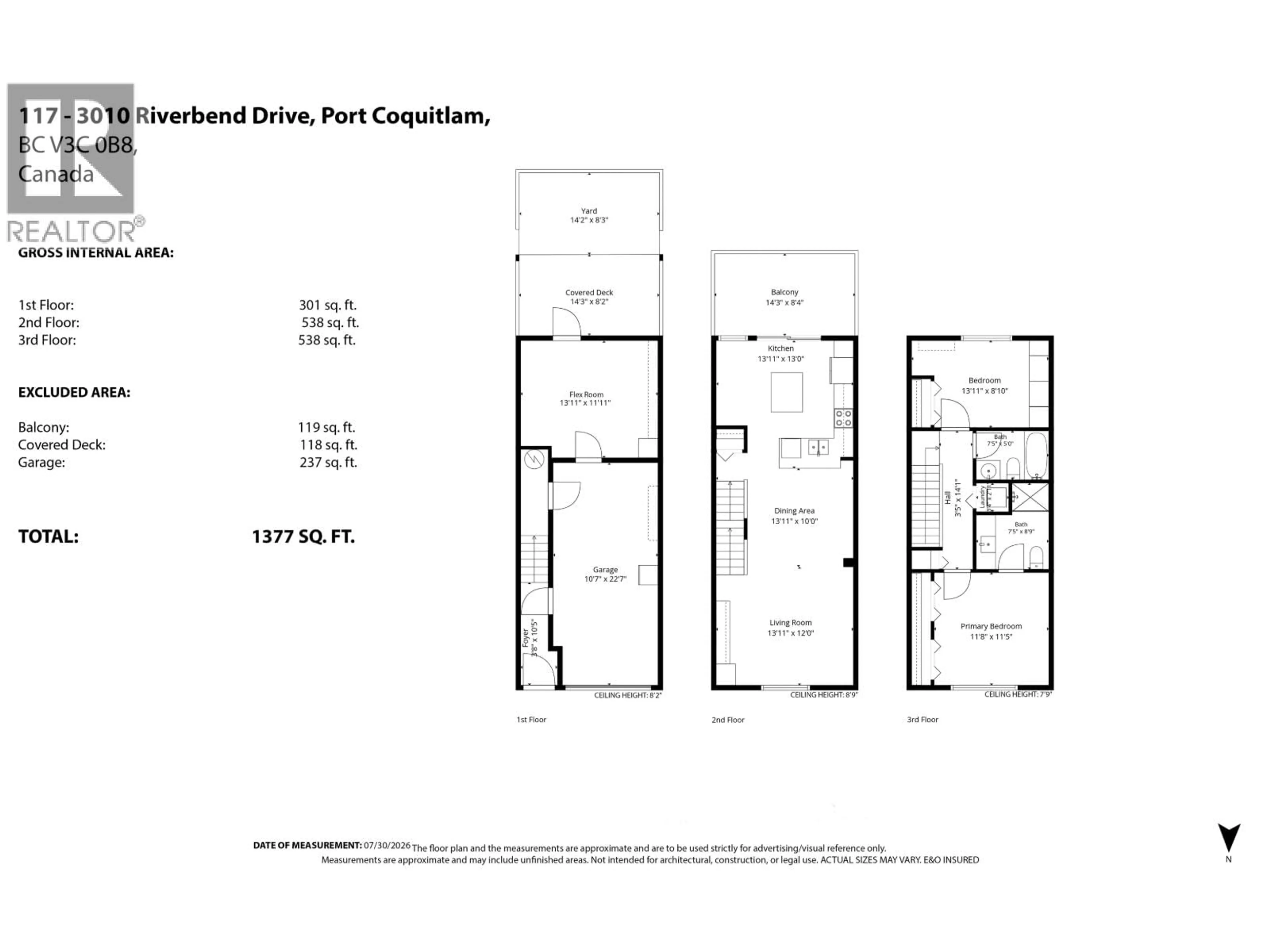 Floor plan for 117 - 3010 RIVERBEND DRIVE, Coquitlam British Columbia V3C0B8