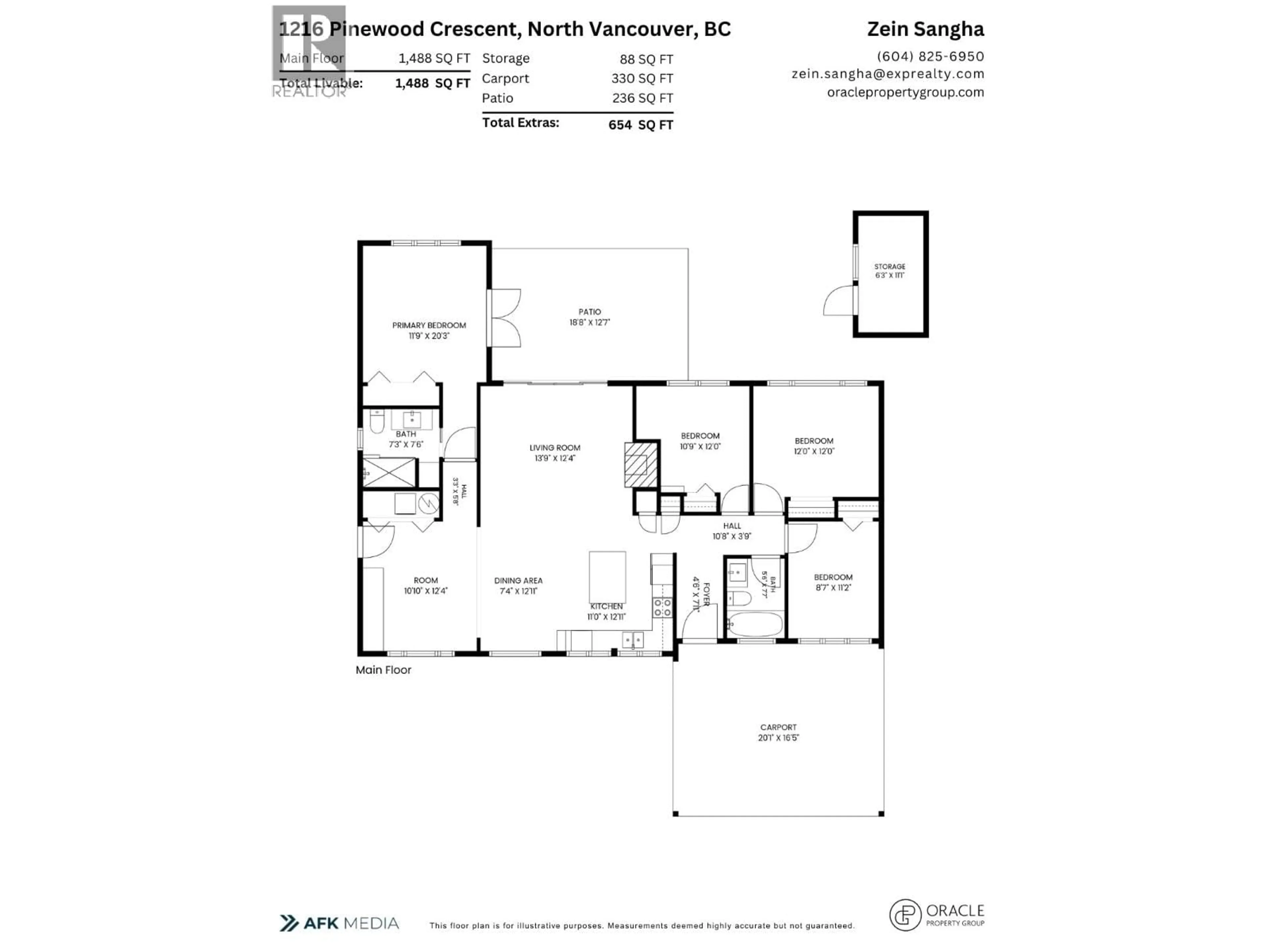Floor plan for 1216 PINEWOOD CRESCENT, North Vancouver British Columbia V7P1E9