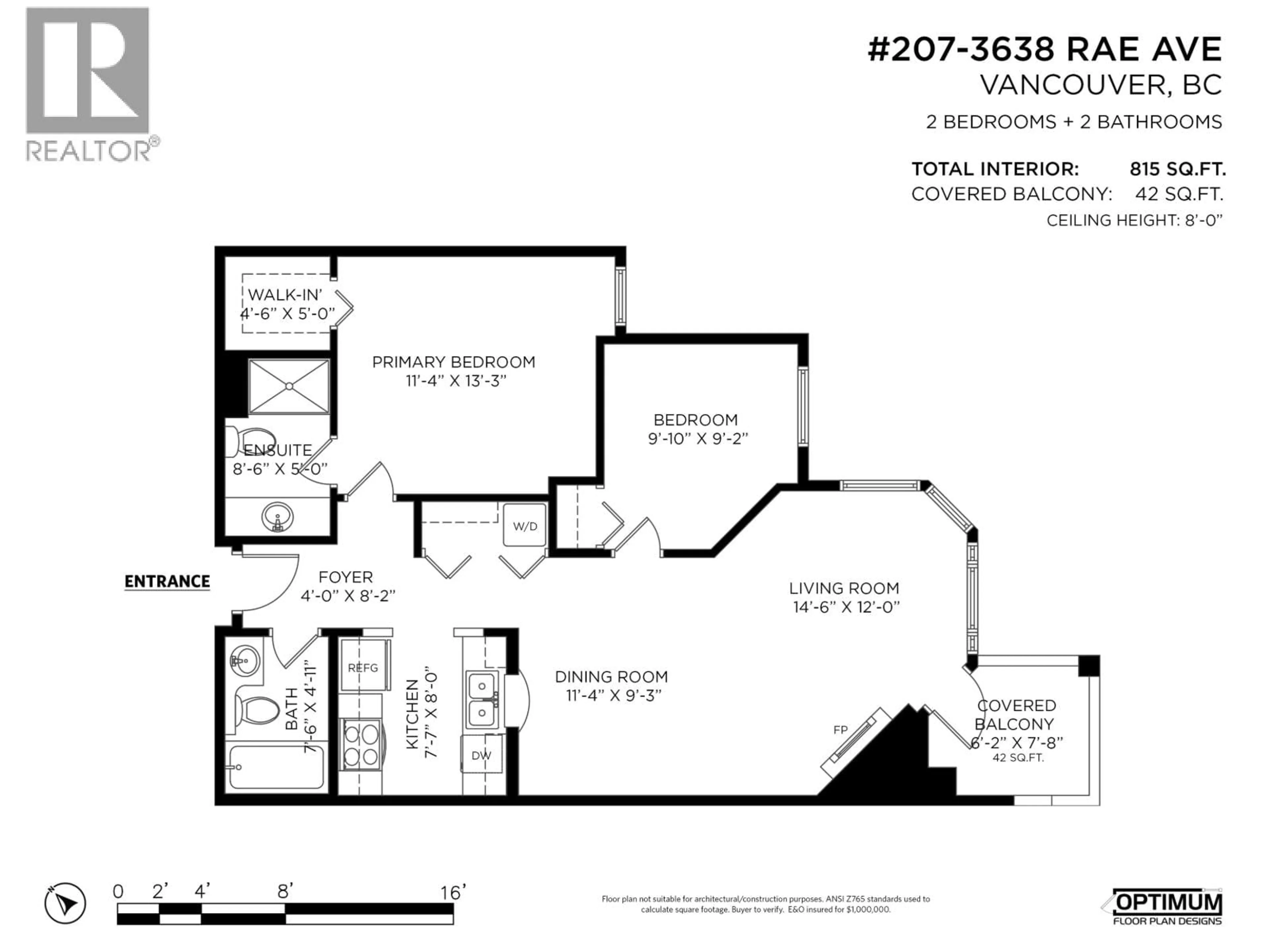 Floor plan for 207 - 3638 RAE AVENUE, Vancouver British Columbia V5R2P5