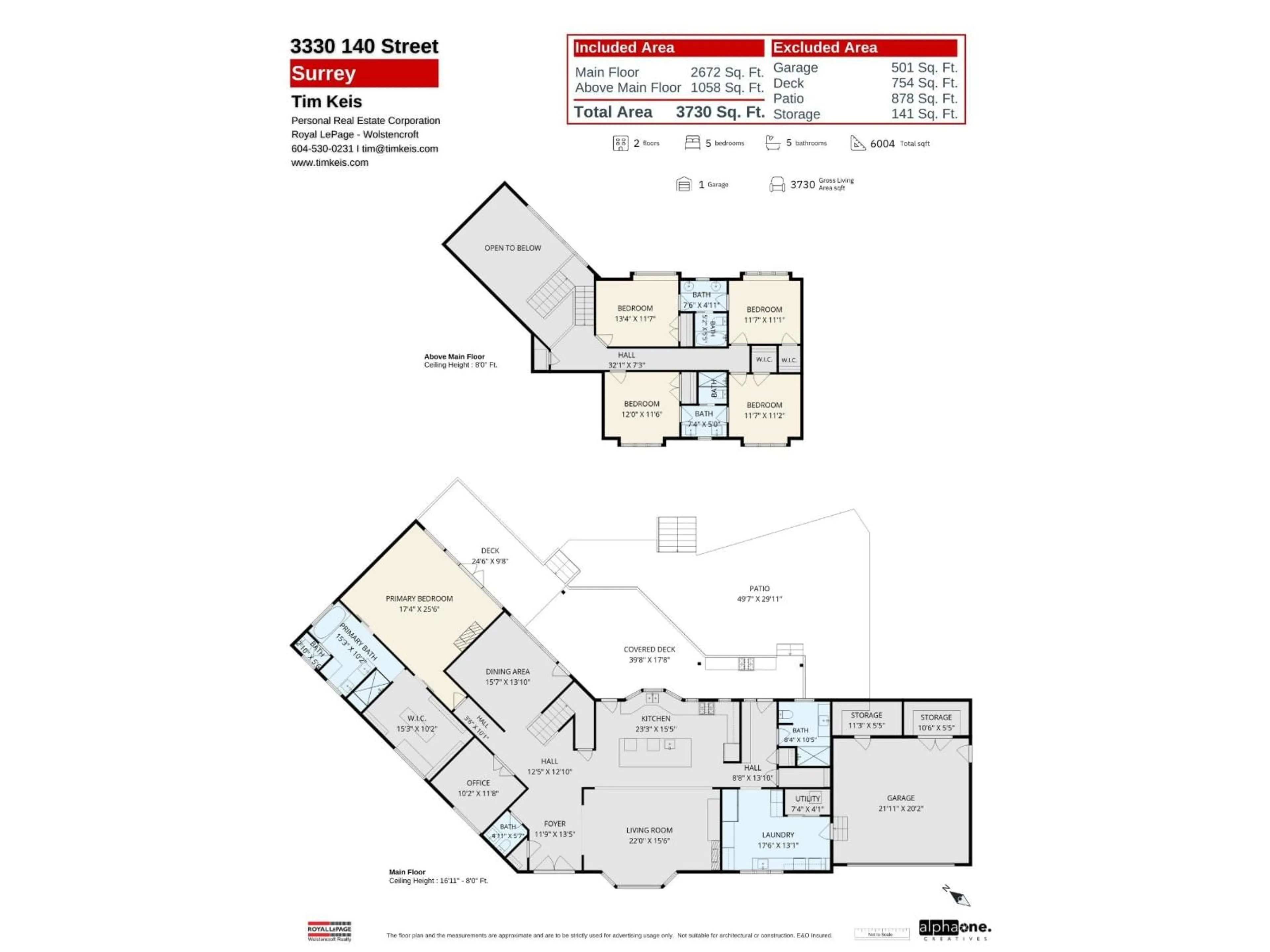 Floor plan for 3330 140 STREET, Surrey British Columbia V4P2A8