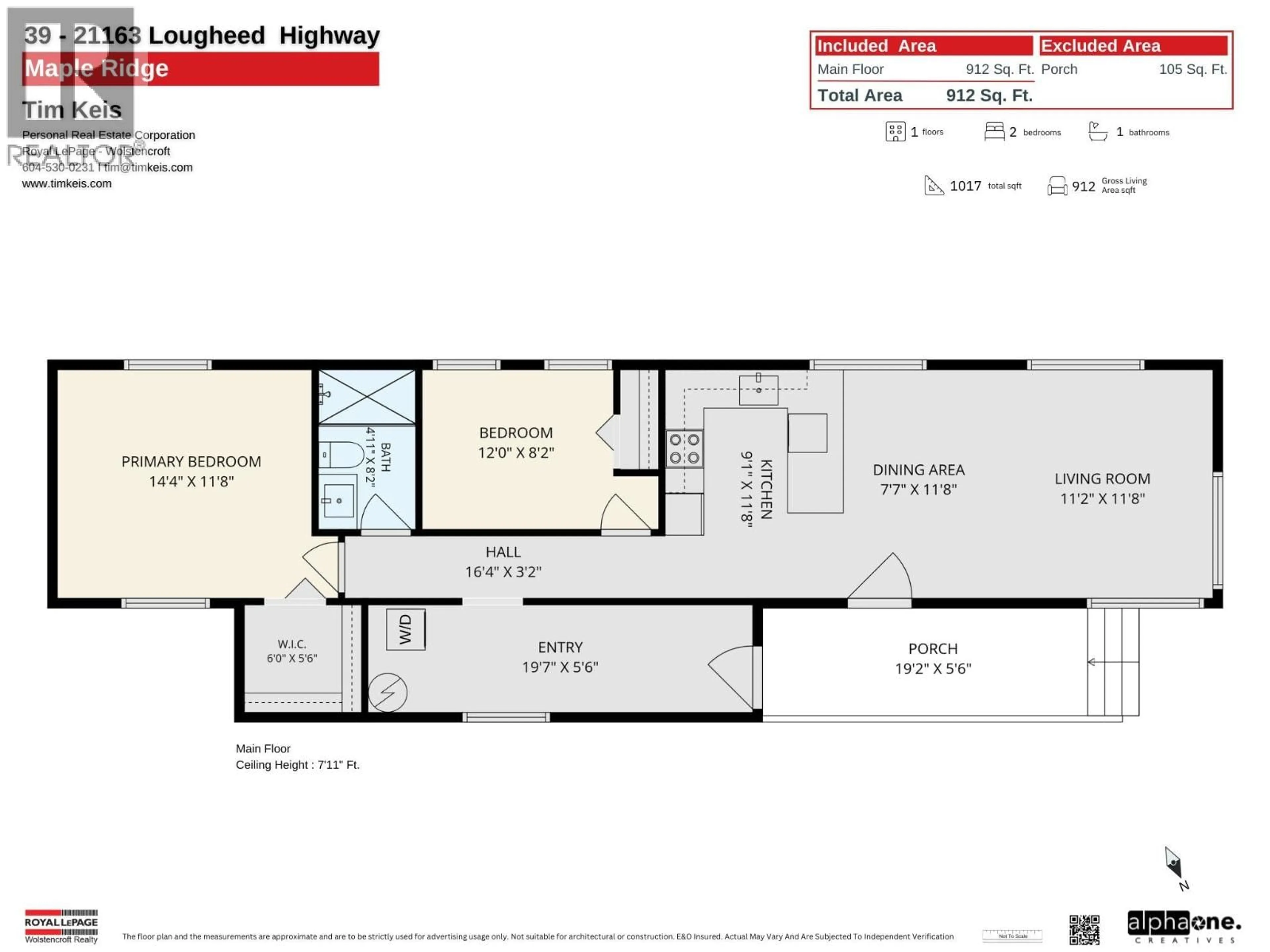 Floor plan for 39 - 21163 LOUGHEED HIGHWAY, Maple Ridge British Columbia V2X2R4