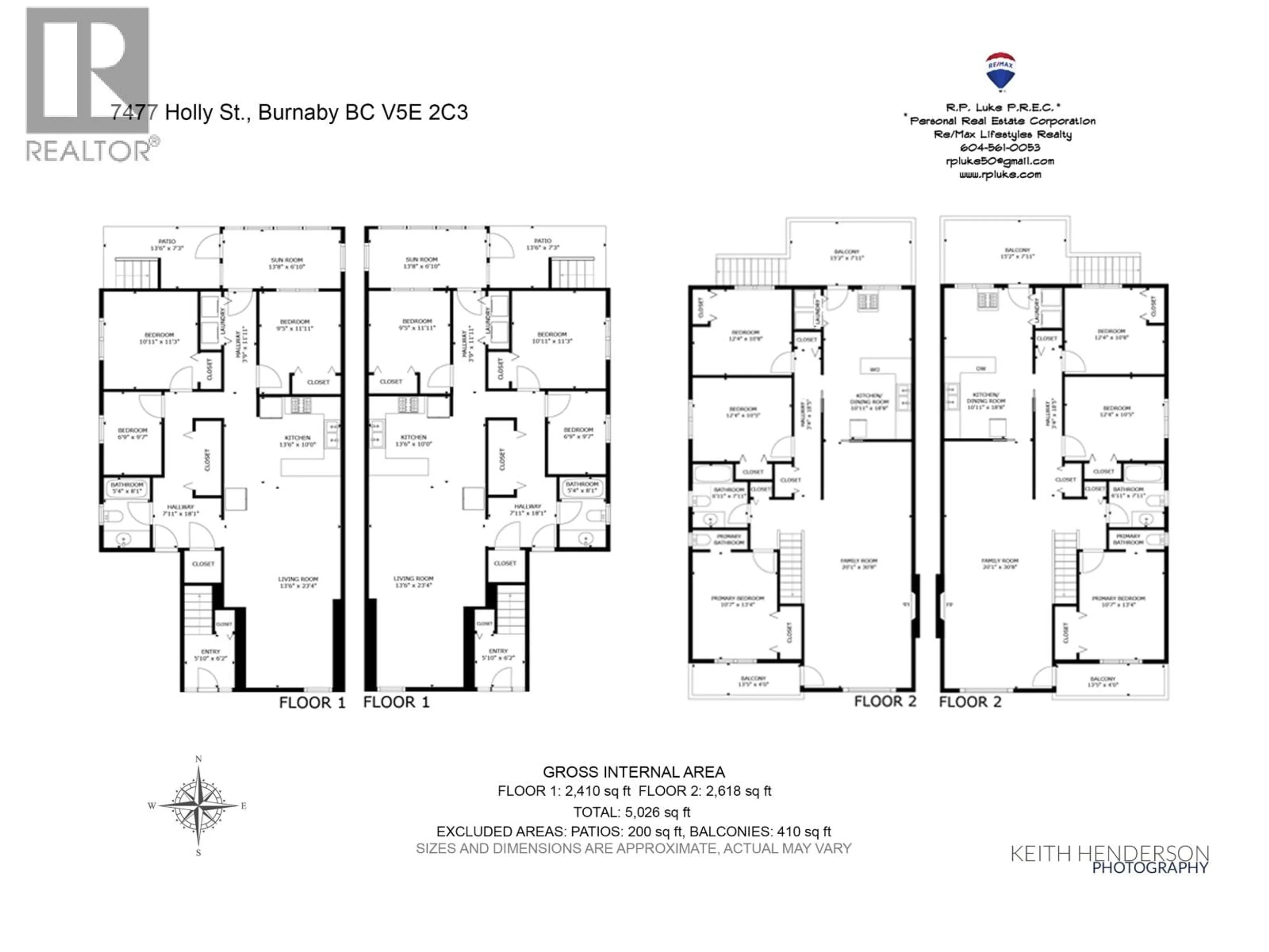 Floor plan for 7477 - 7479 HOLLY STREET, Burnaby British Columbia V5E2C3