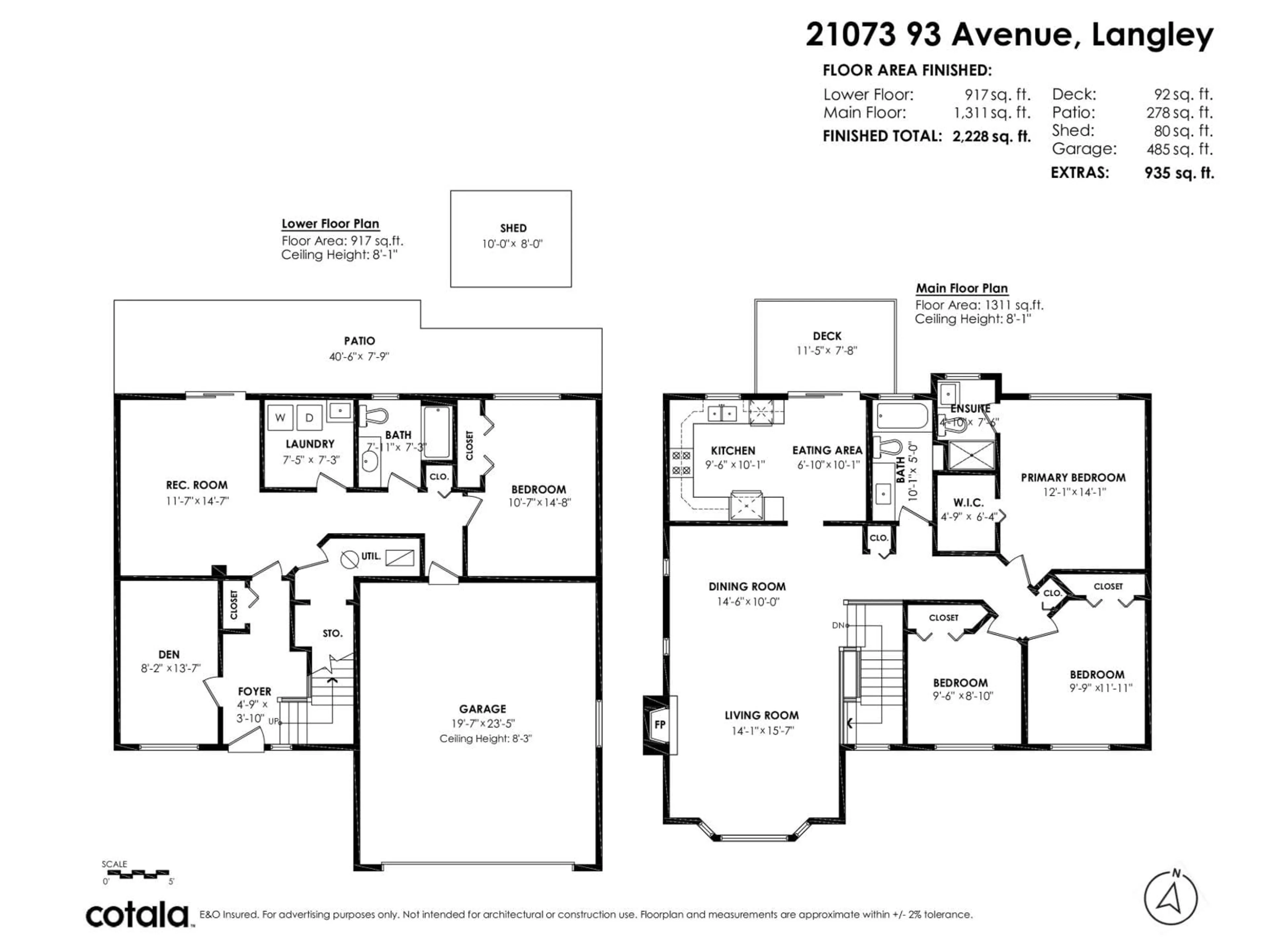 Floor plan for 21073 93 AVENUE, Langley British Columbia V1M2B3