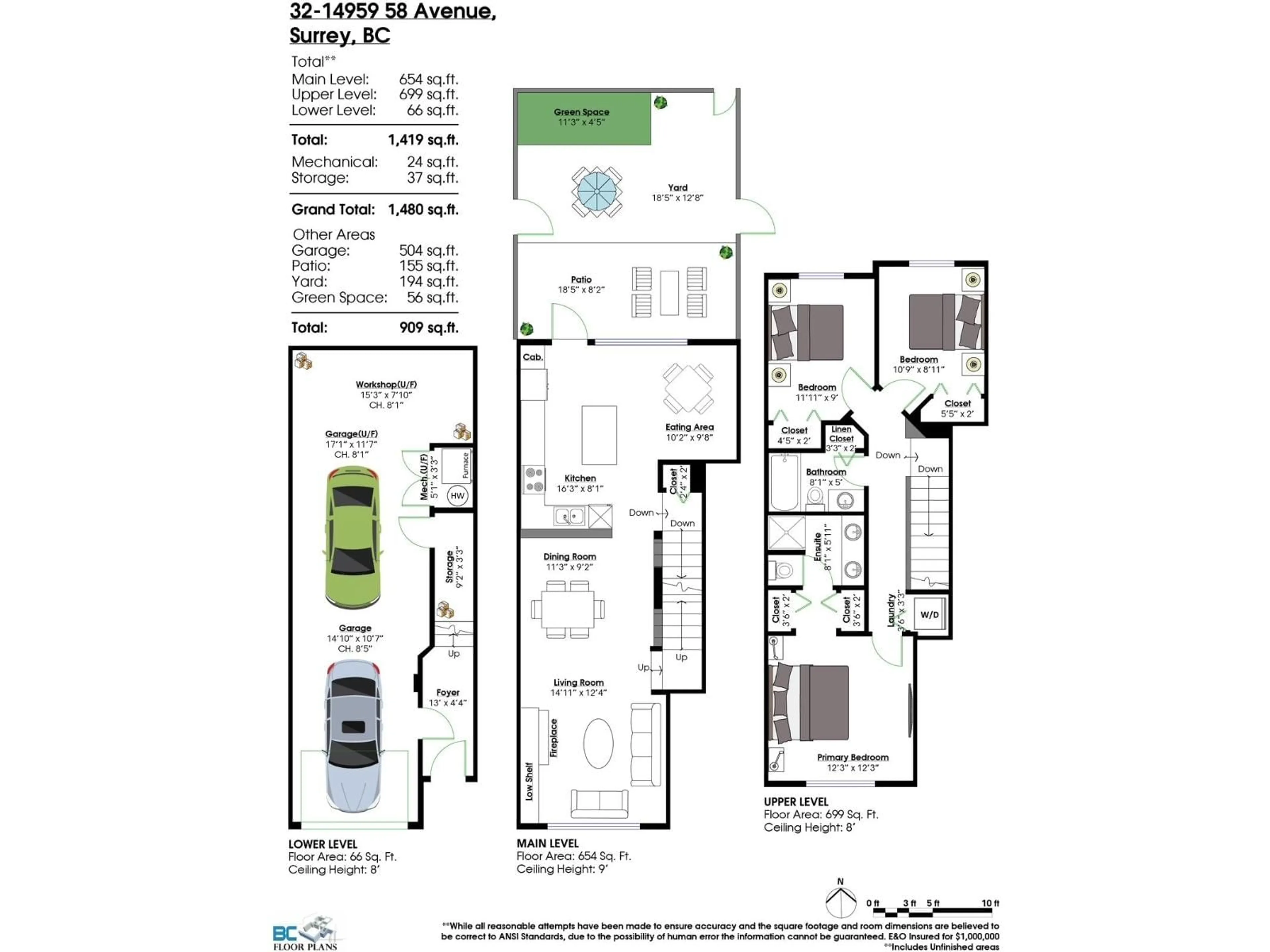Floor plan for 32 - 14959 58 AVENUE, Surrey British Columbia V3S9Y9