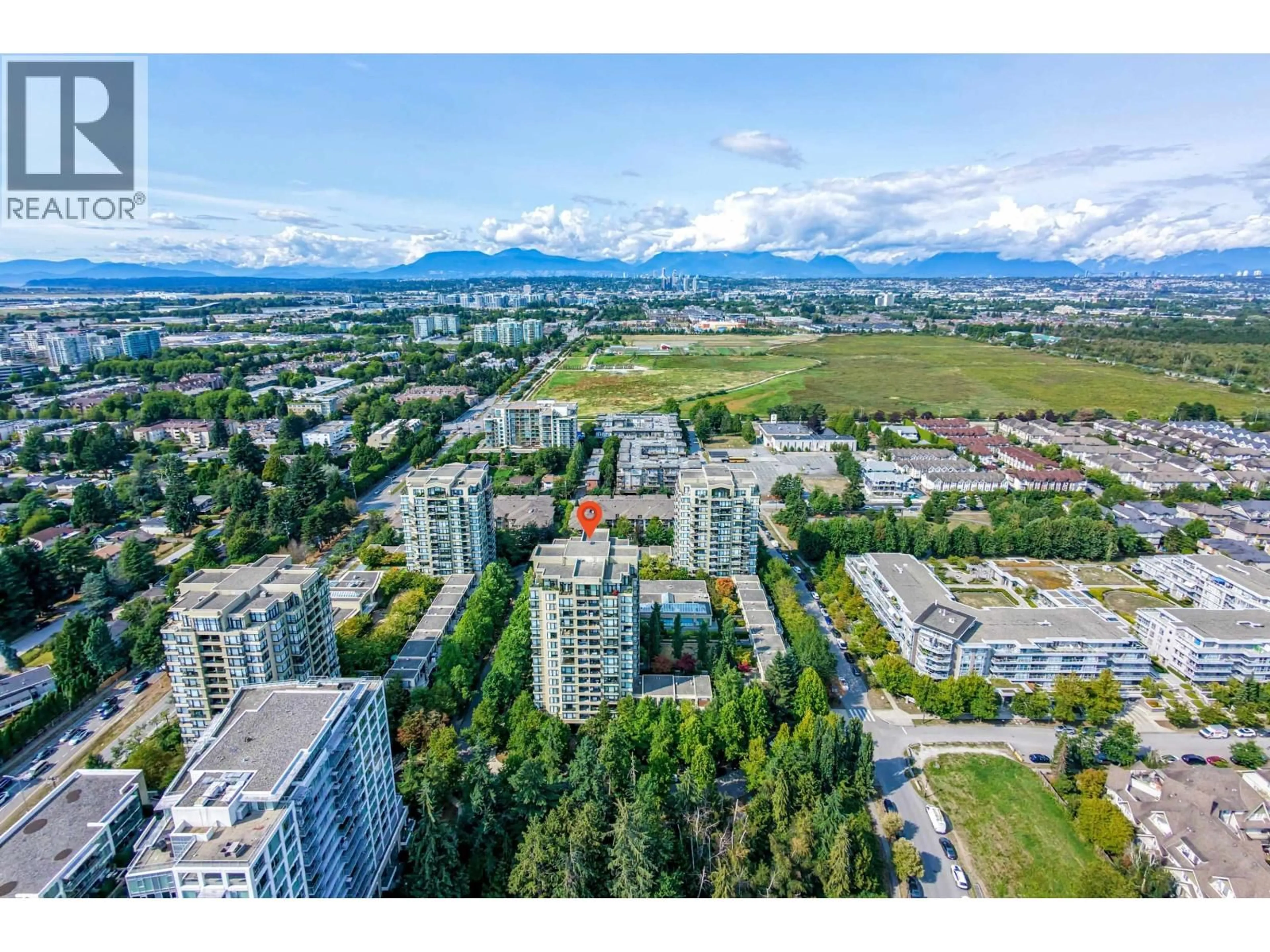 A pic from outside/outdoor area/front of a property/back of a property/a pic from drone, mountain view for 1108 - 9133 HEMLOCK DRIVE, Richmond British Columbia V6Y4J9