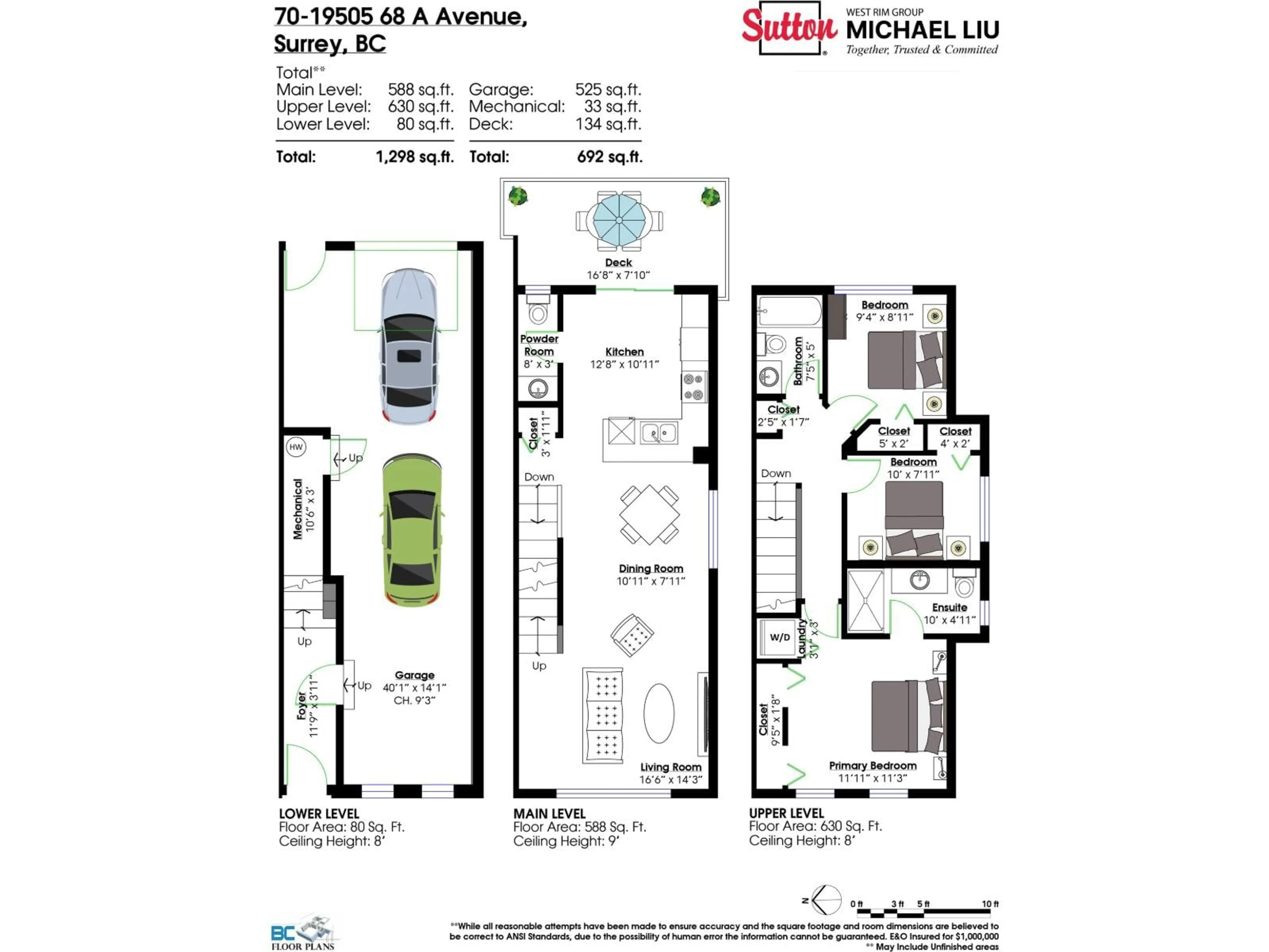 Floor plan for 70 - 19505 68A AVENUE, Surrey British Columbia V4N6K3