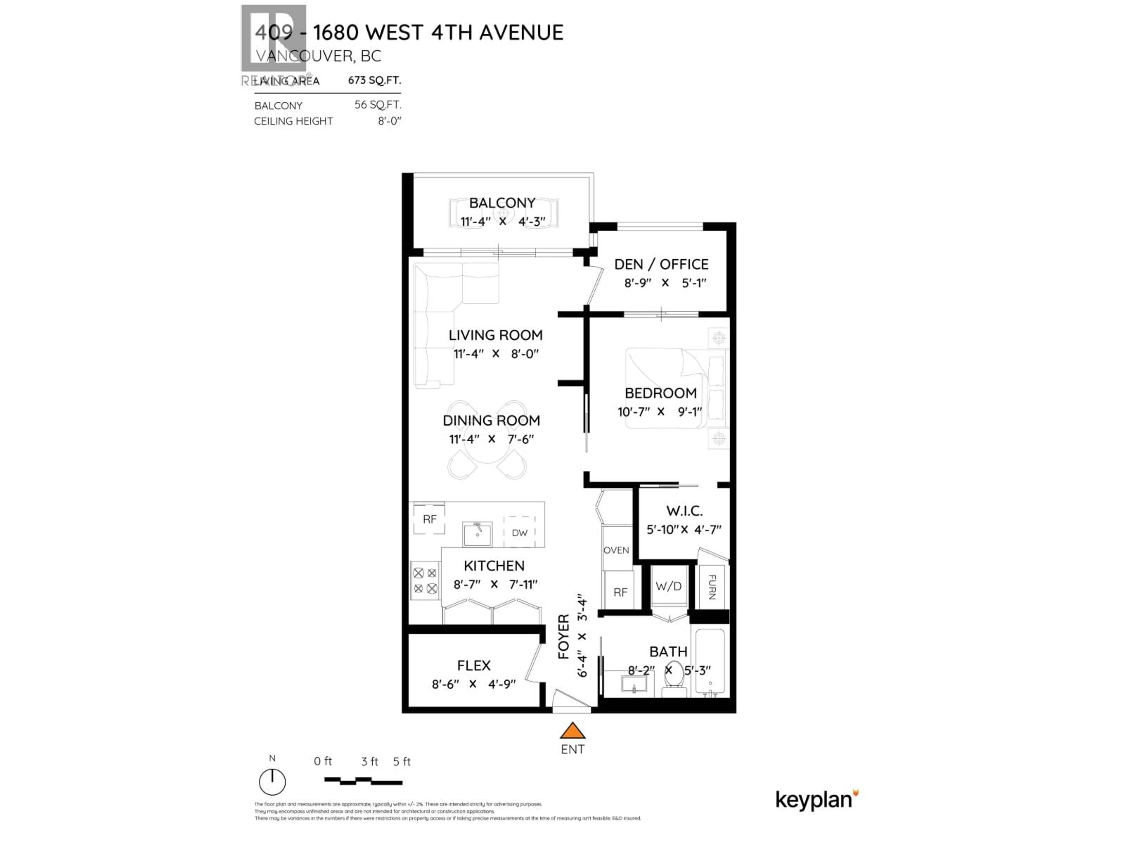 Floor plan for 409 - 1680 4TH AVENUE, Vancouver British Columbia V6J1L9
