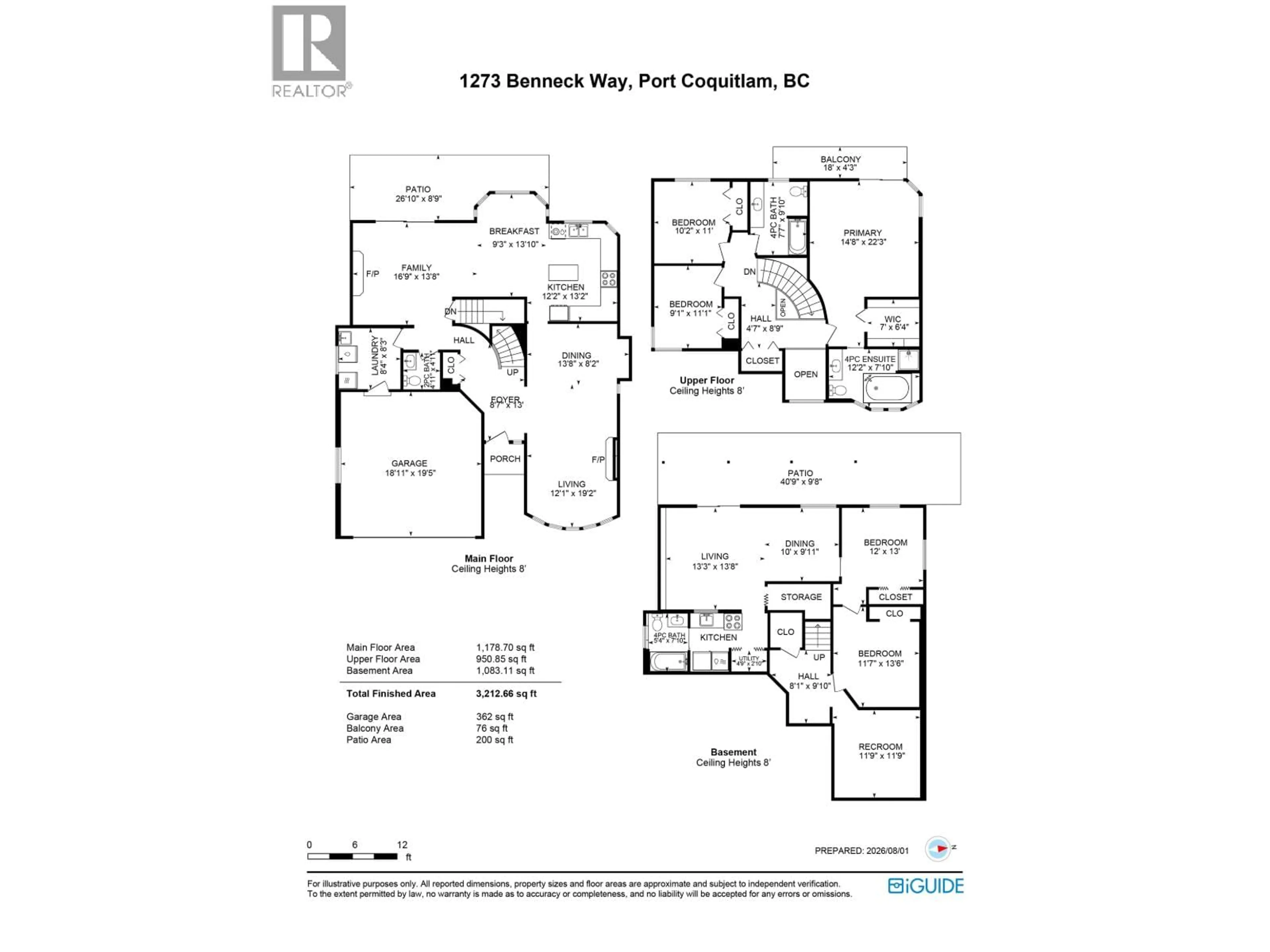 Floor plan for 1273 BENNECK WAY, Port Coquitlam British Columbia V3C5Y8