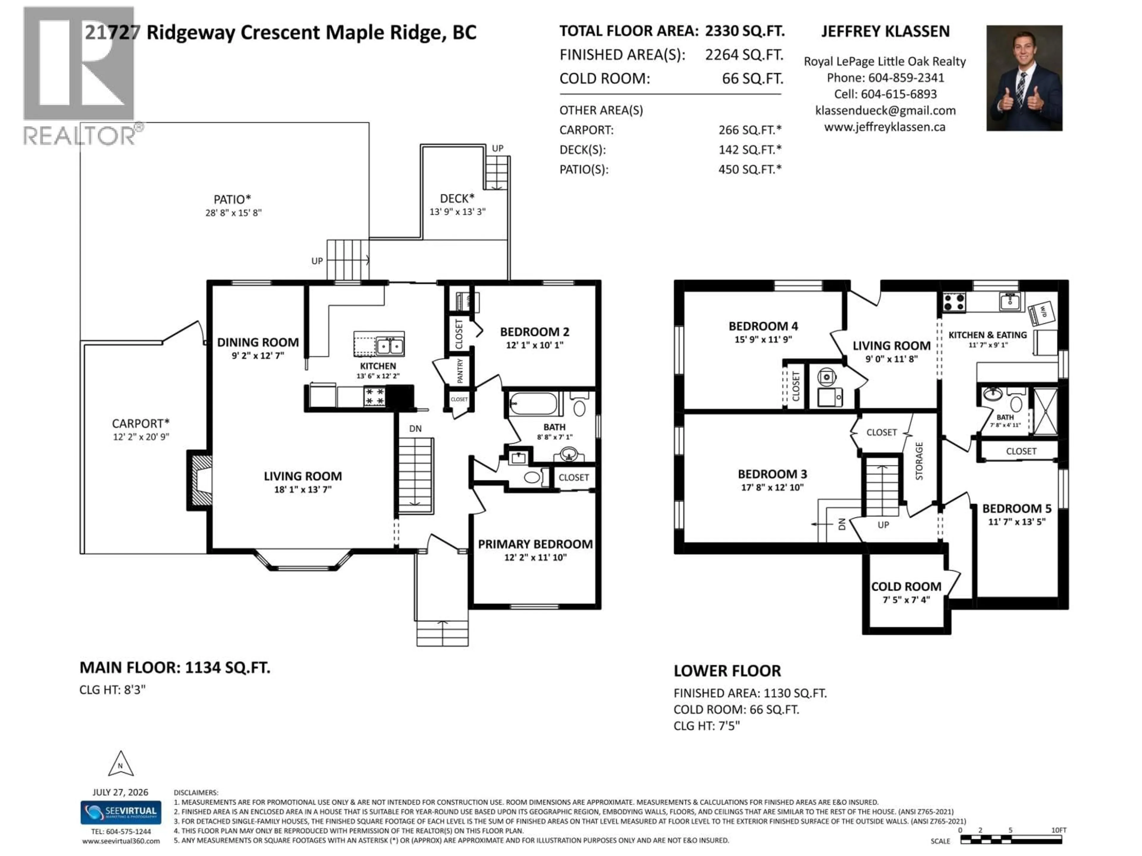 Floor plan for 21727 RIDGEWAY CRESCENT, Maple Ridge British Columbia V2X3Z6