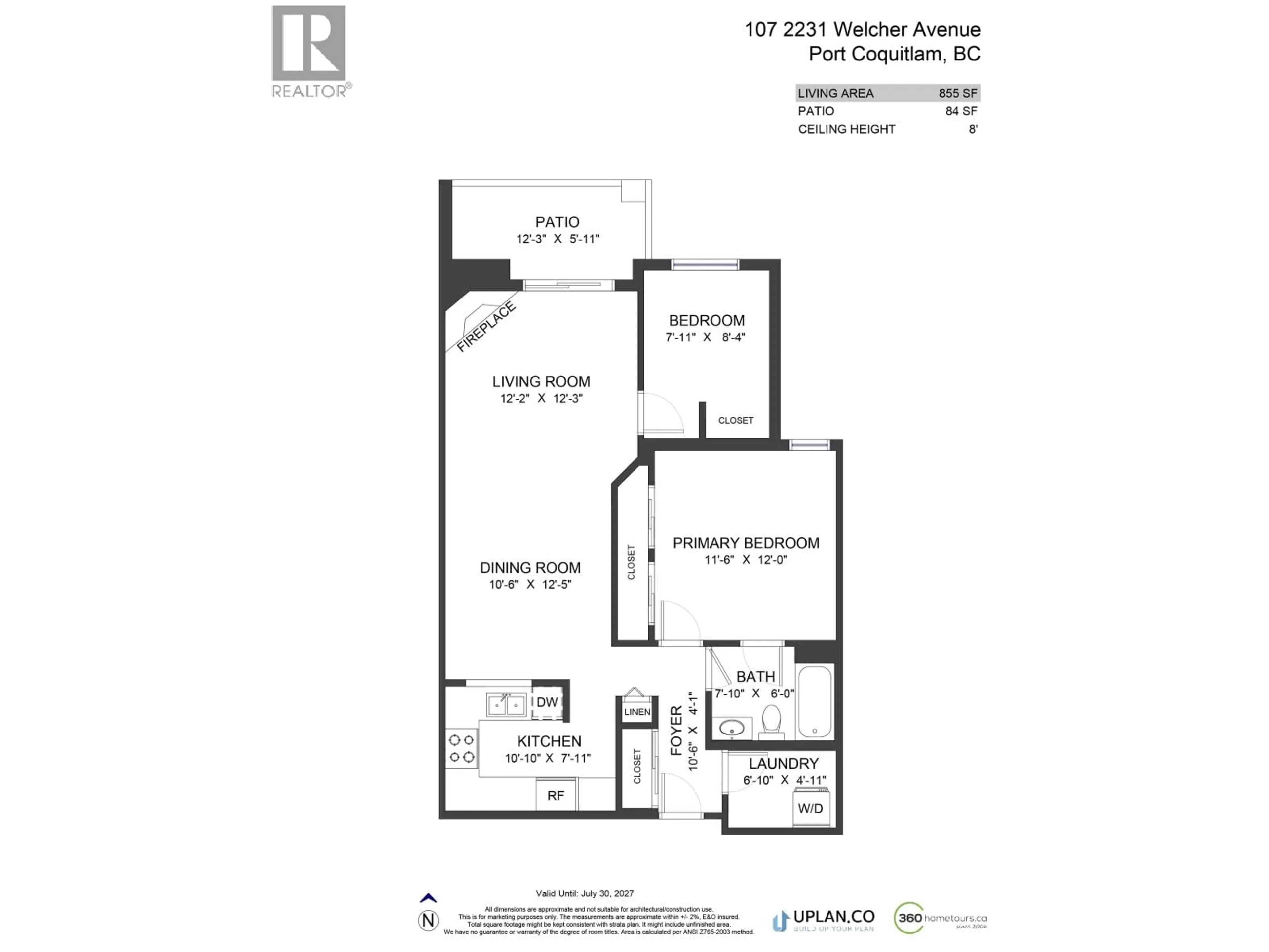 Floor plan for 107 - 2331 WELCHER AVENUE, Port Coquitlam British Columbia V3C6H5