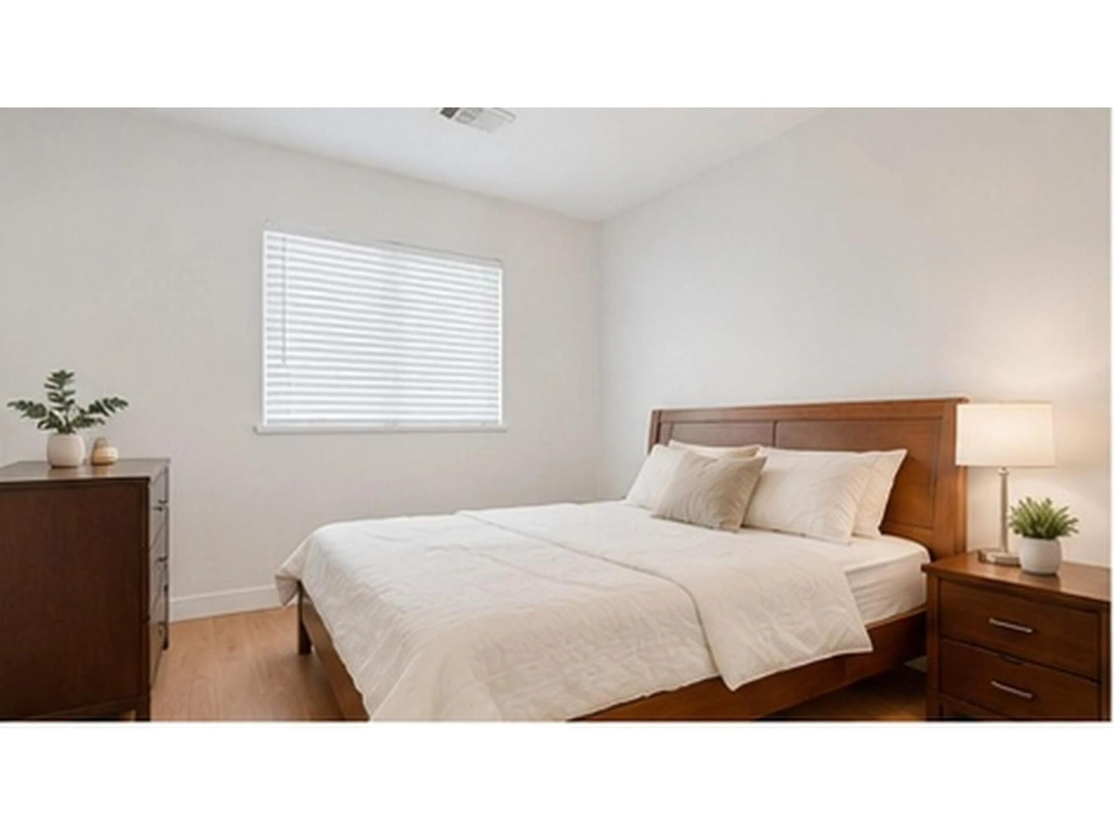 Bedroom with bed, wood/laminate floor for 6722 124 STREET, Surrey British Columbia V3W0Z7