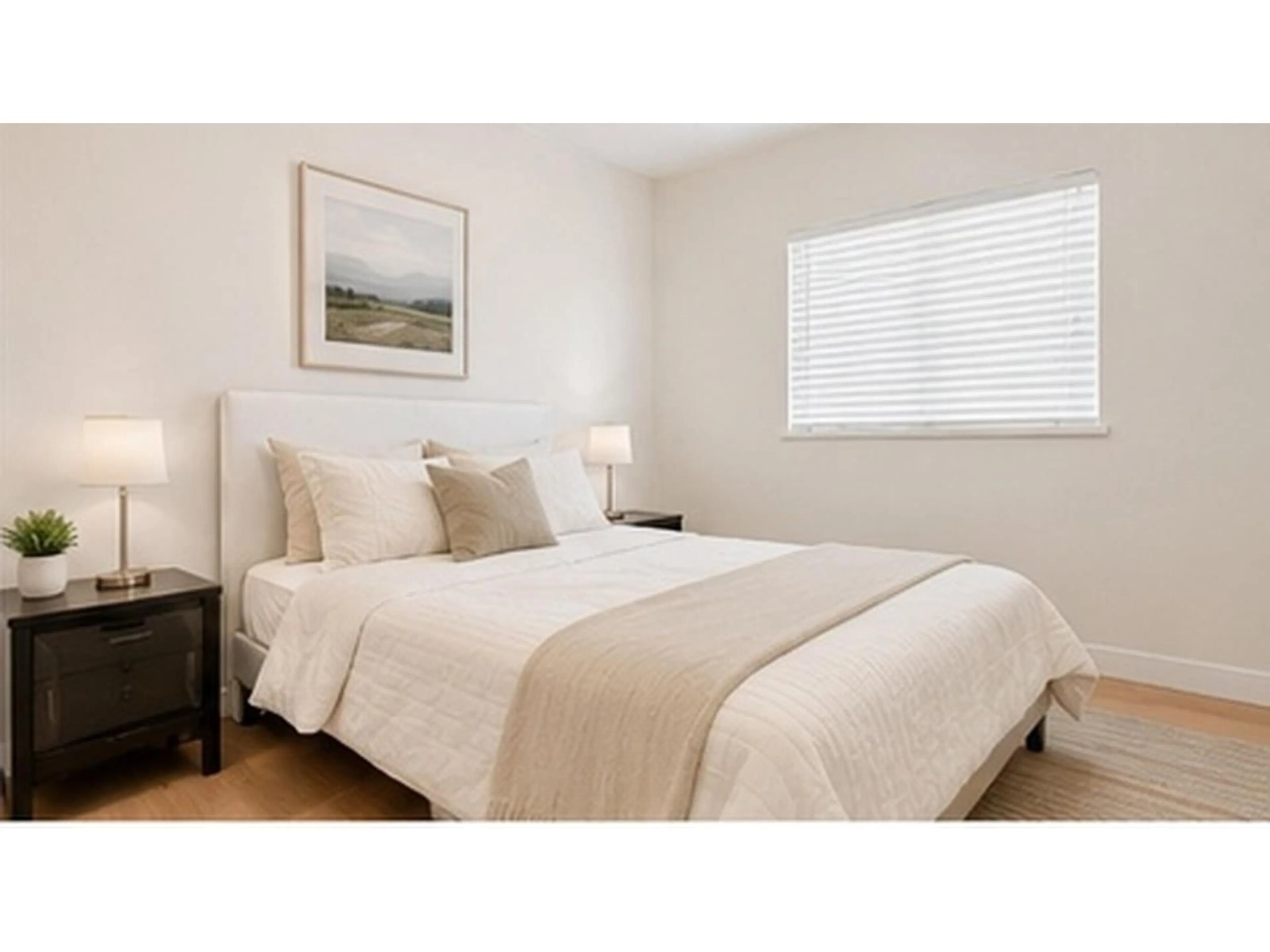 Bedroom with bed, wood/laminate floor for 6722 124 STREET, Surrey British Columbia V3W0Z7