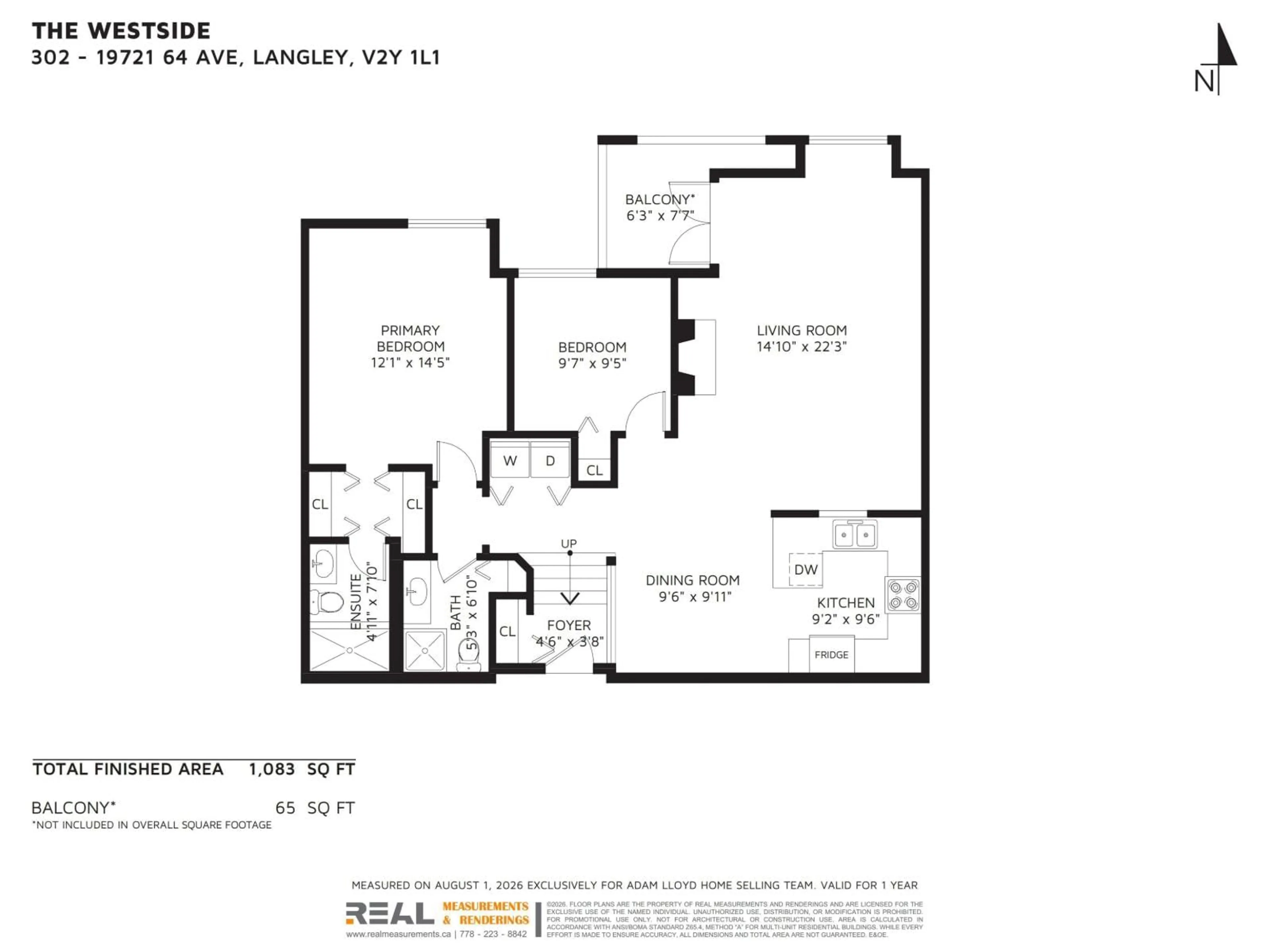 Floor plan for 302 - 19721 64 AVENUE, Langley British Columbia V2Y1L1