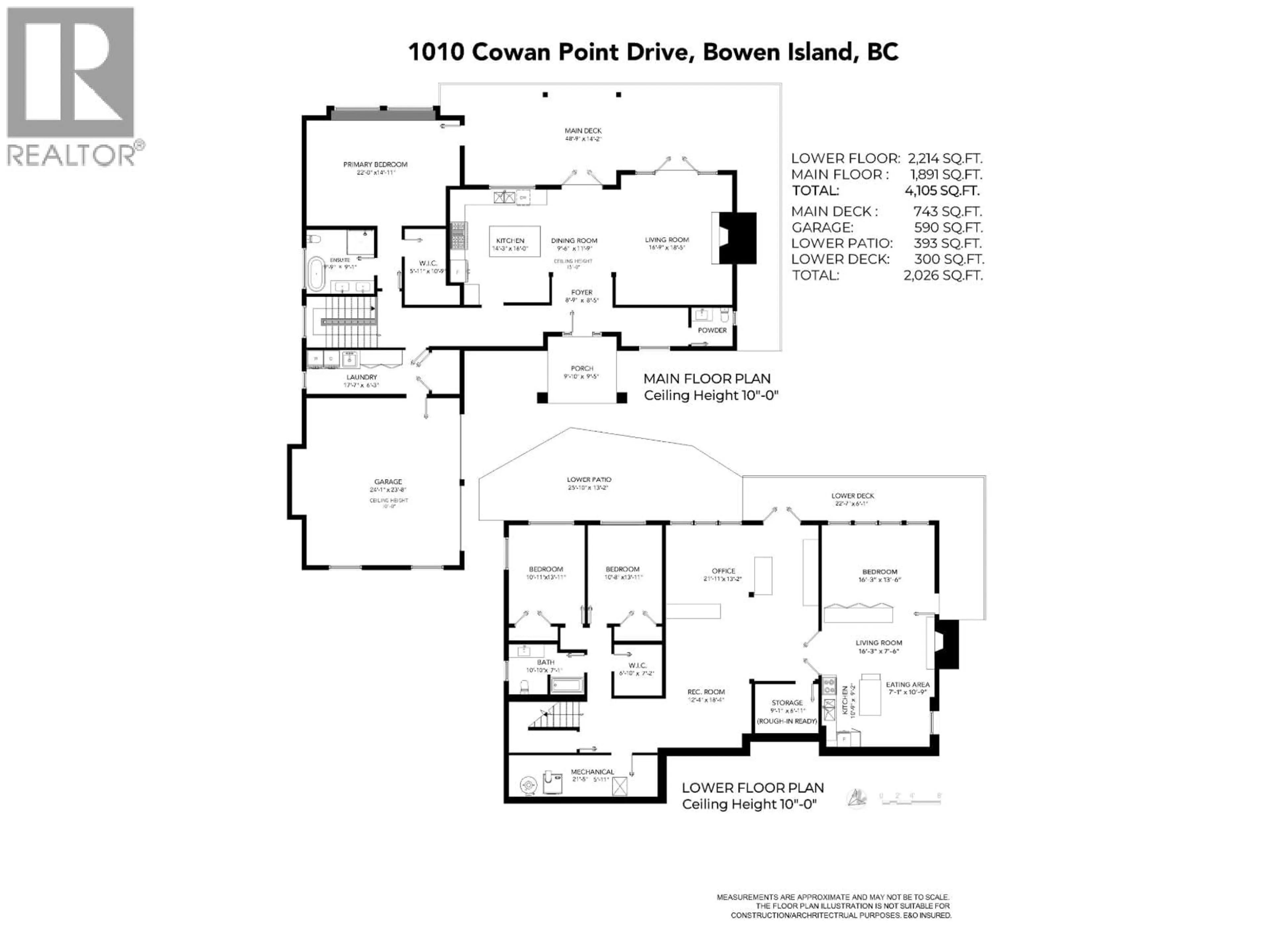 Floor plan for 1010 COWAN POINT DRIVE, Bowen Island British Columbia V0N1G2
