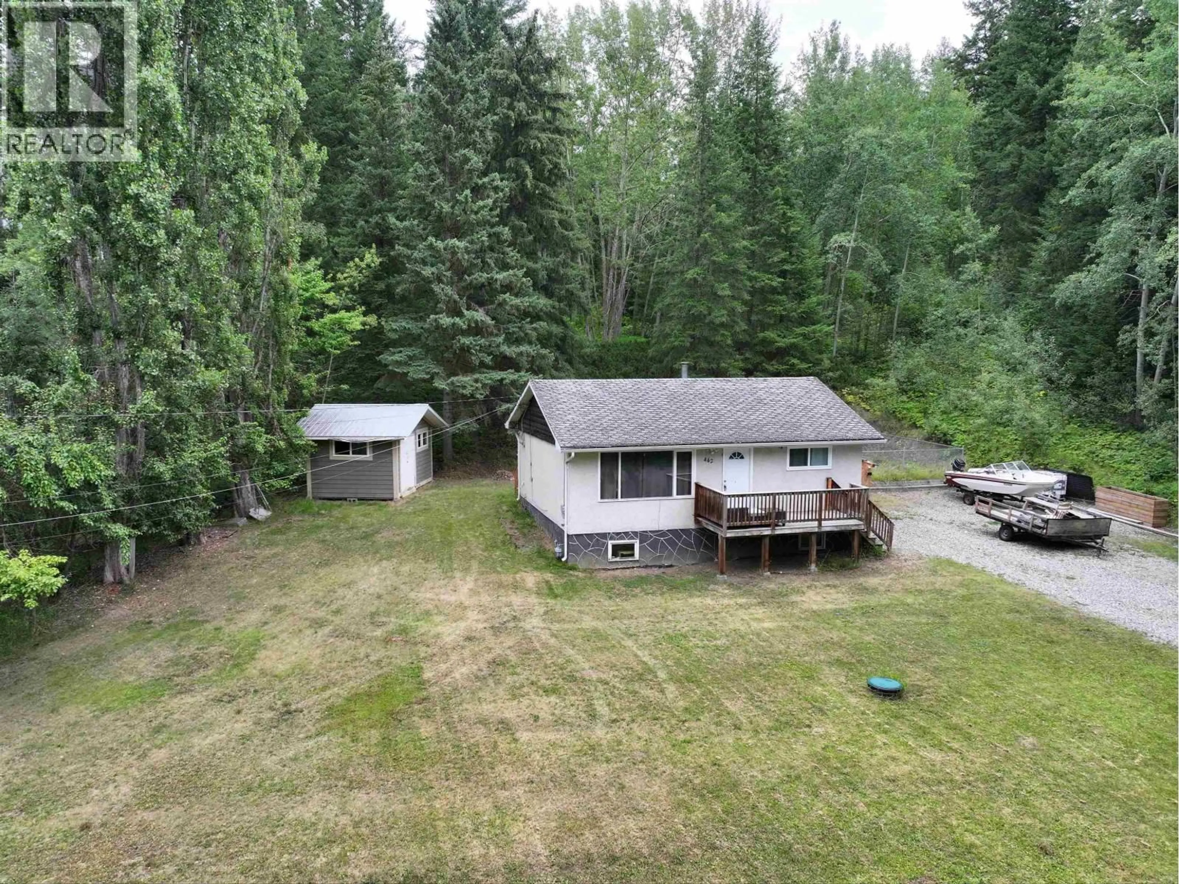 A pic from outside/outdoor area/front of a property/back of a property/a pic from drone, unknown for 442 AMSBAUGH ROAD, Quesnel British Columbia V2J5N7