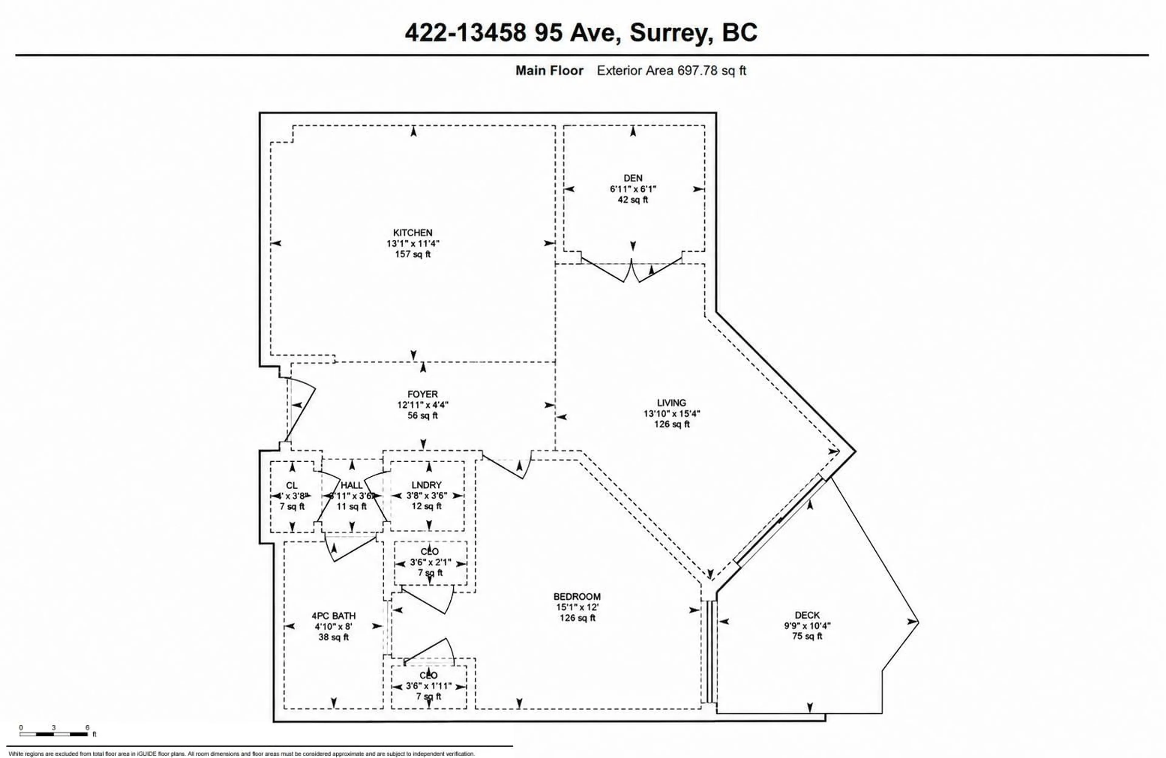 Floor plan for 422 - 13458 95 AVENUE, Surrey British Columbia V3V0H1