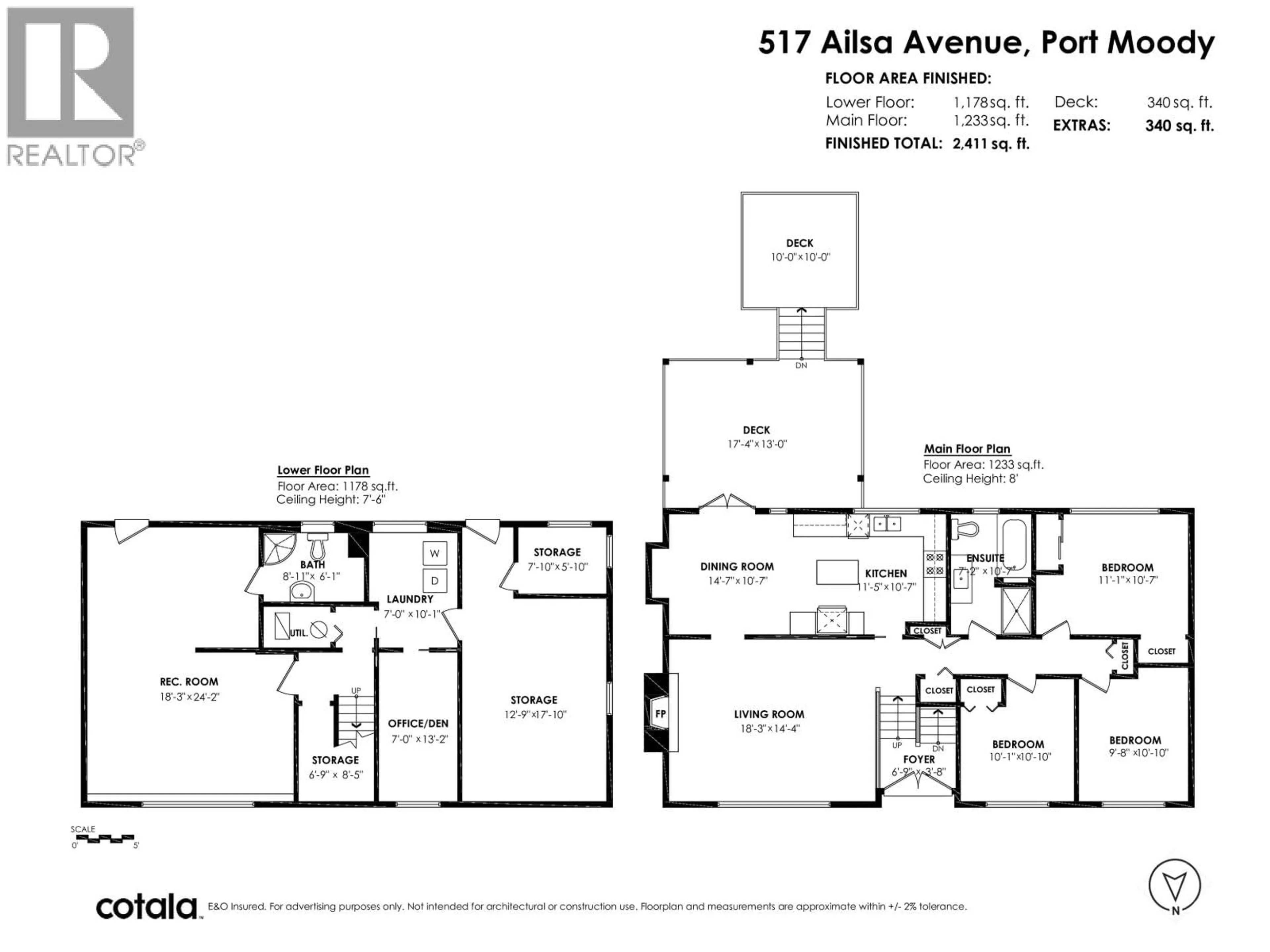 Floor plan for 517 AILSA AVENUE, Port Moody British Columbia V3H1A5