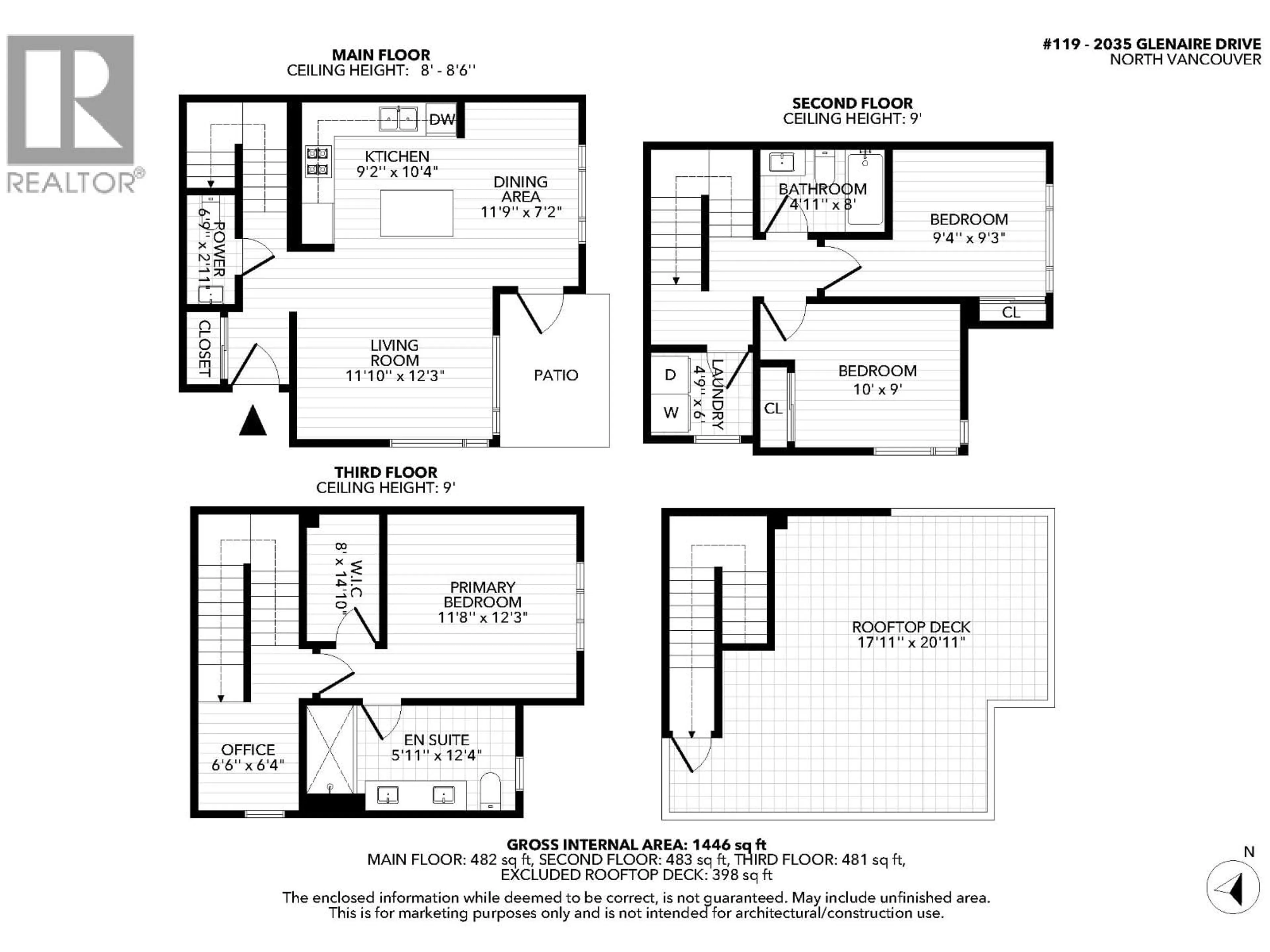 Floor plan for 119 - 2035 GLENAIRE DRIVE, North Vancouver British Columbia V7P1Y2