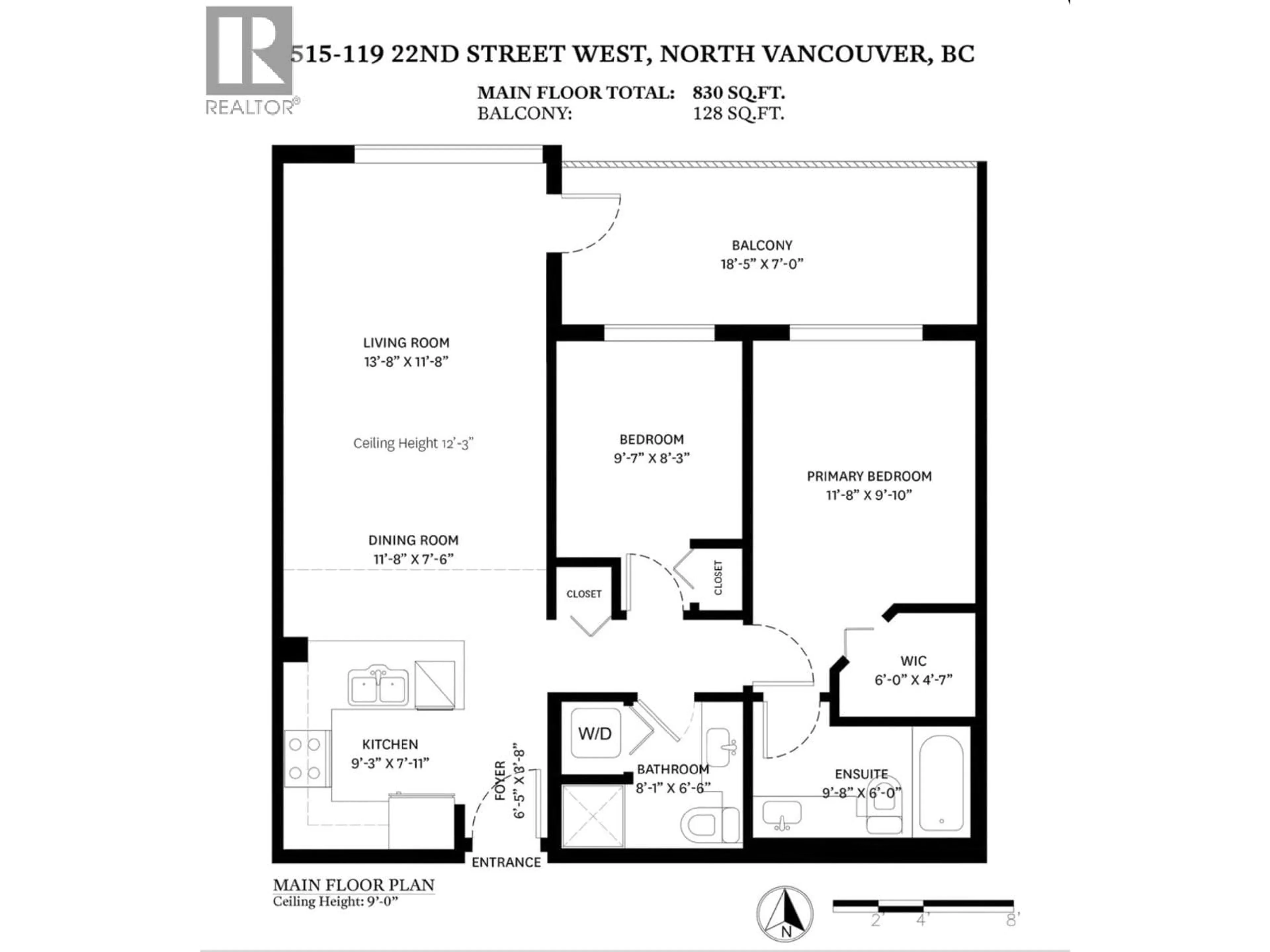 Floor plan for 515 - 119 22ND STREET, North Vancouver British Columbia V7M0B4