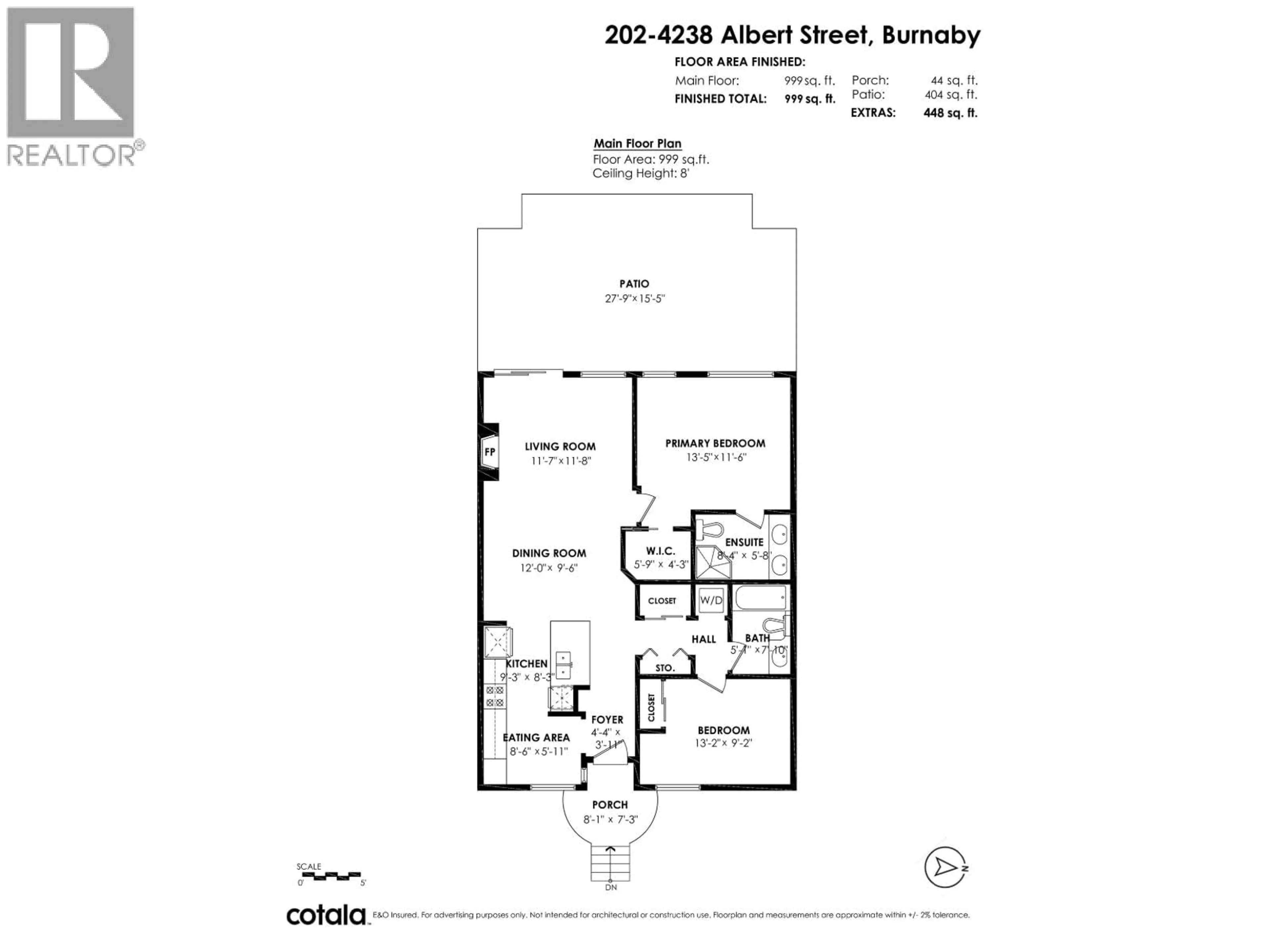 Floor plan for 202 - 4238 ALBERT STREET, Burnaby British Columbia V5C6T1