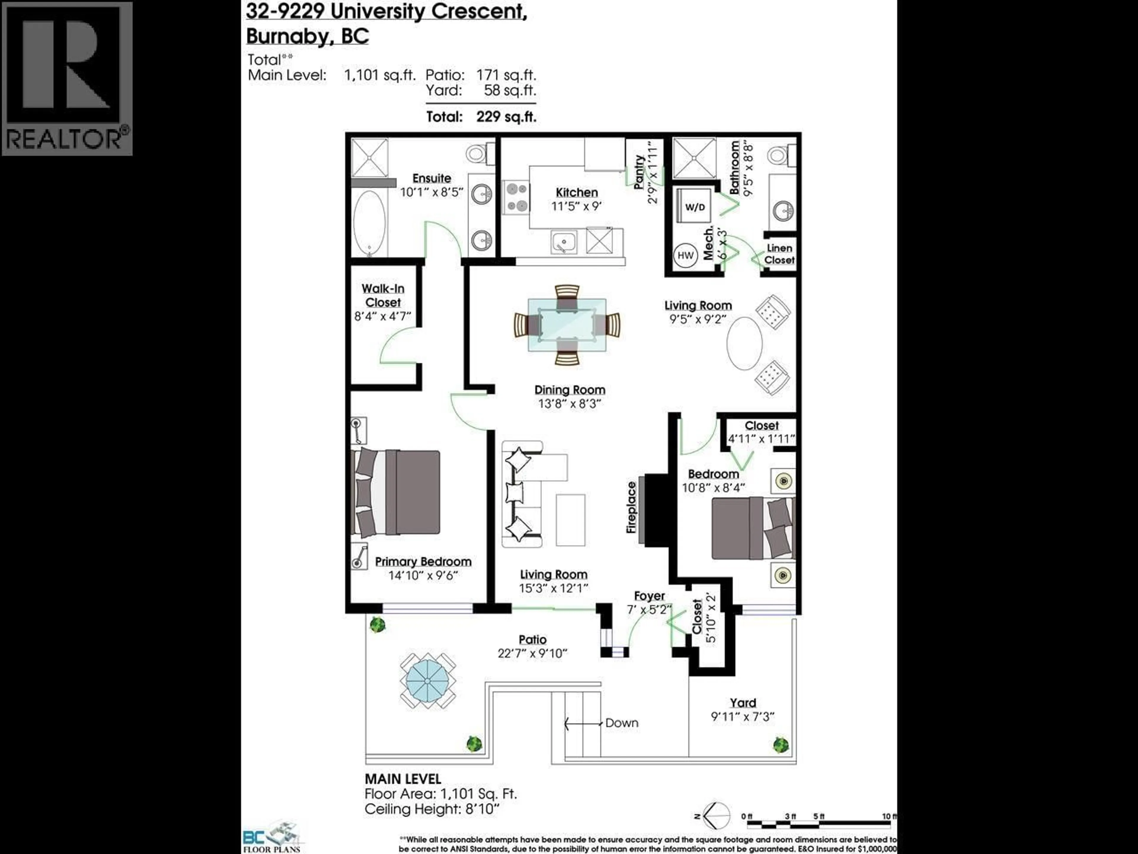 Floor plan for 32 - 9229 UNIVERSITY CRESCENT, Burnaby British Columbia V5A4Z2