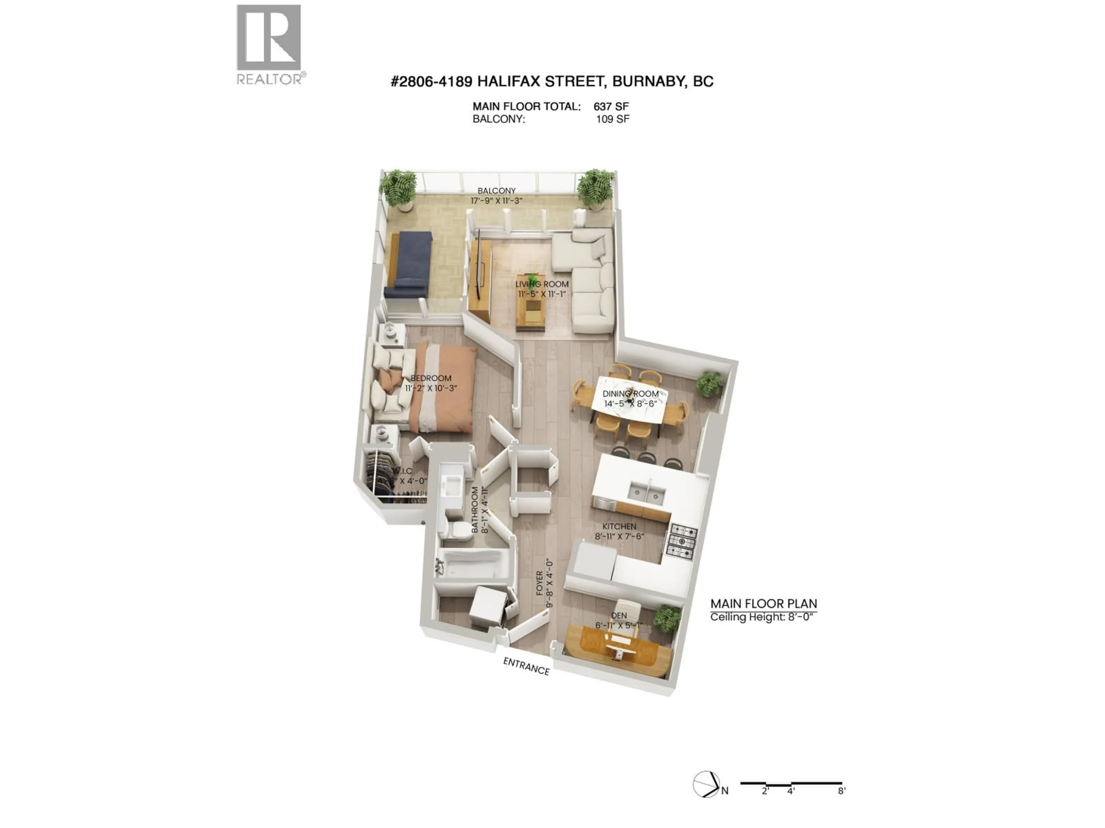 Floor plan for 2806 - 4189 HALIFAX STREET, Burnaby British Columbia V5C0H9