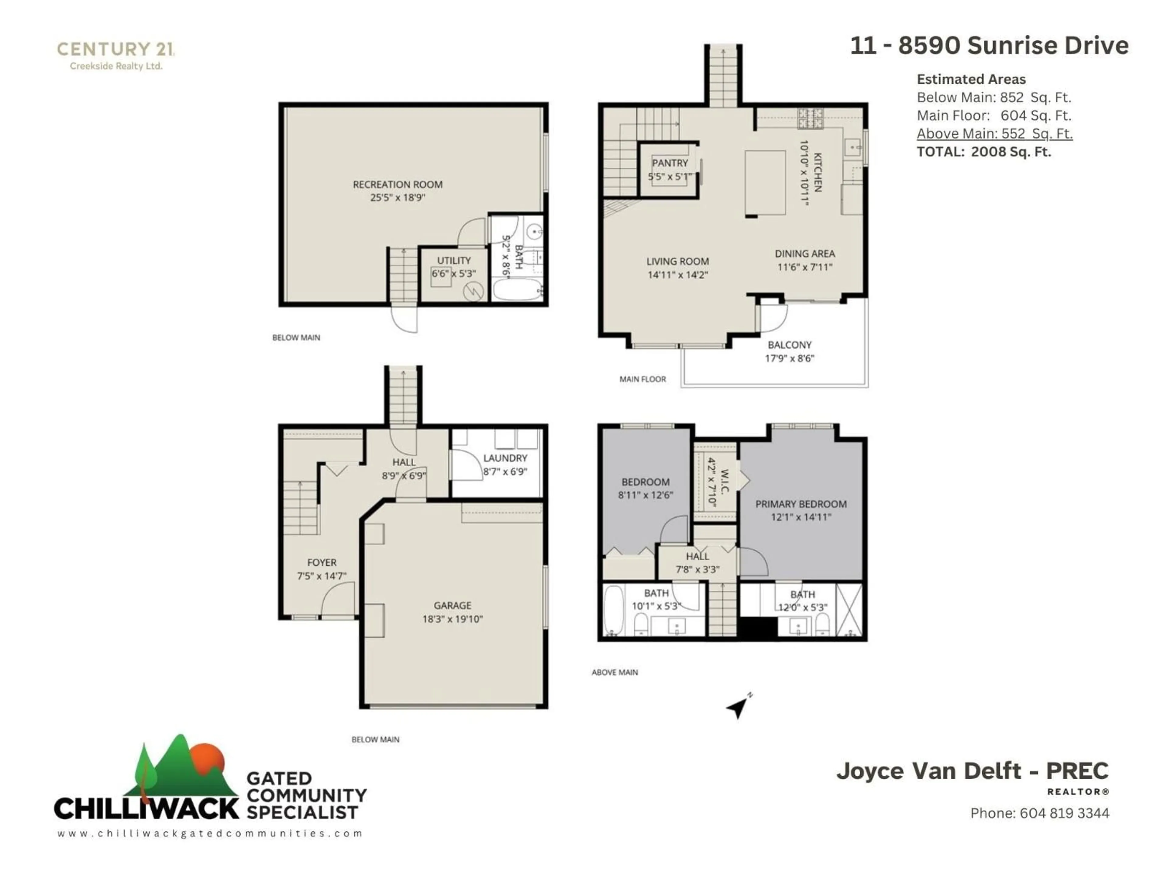Floor plan for 11 - 8590 SUNRISE DRIVE, Chilliwack British Columbia V2R3Z4