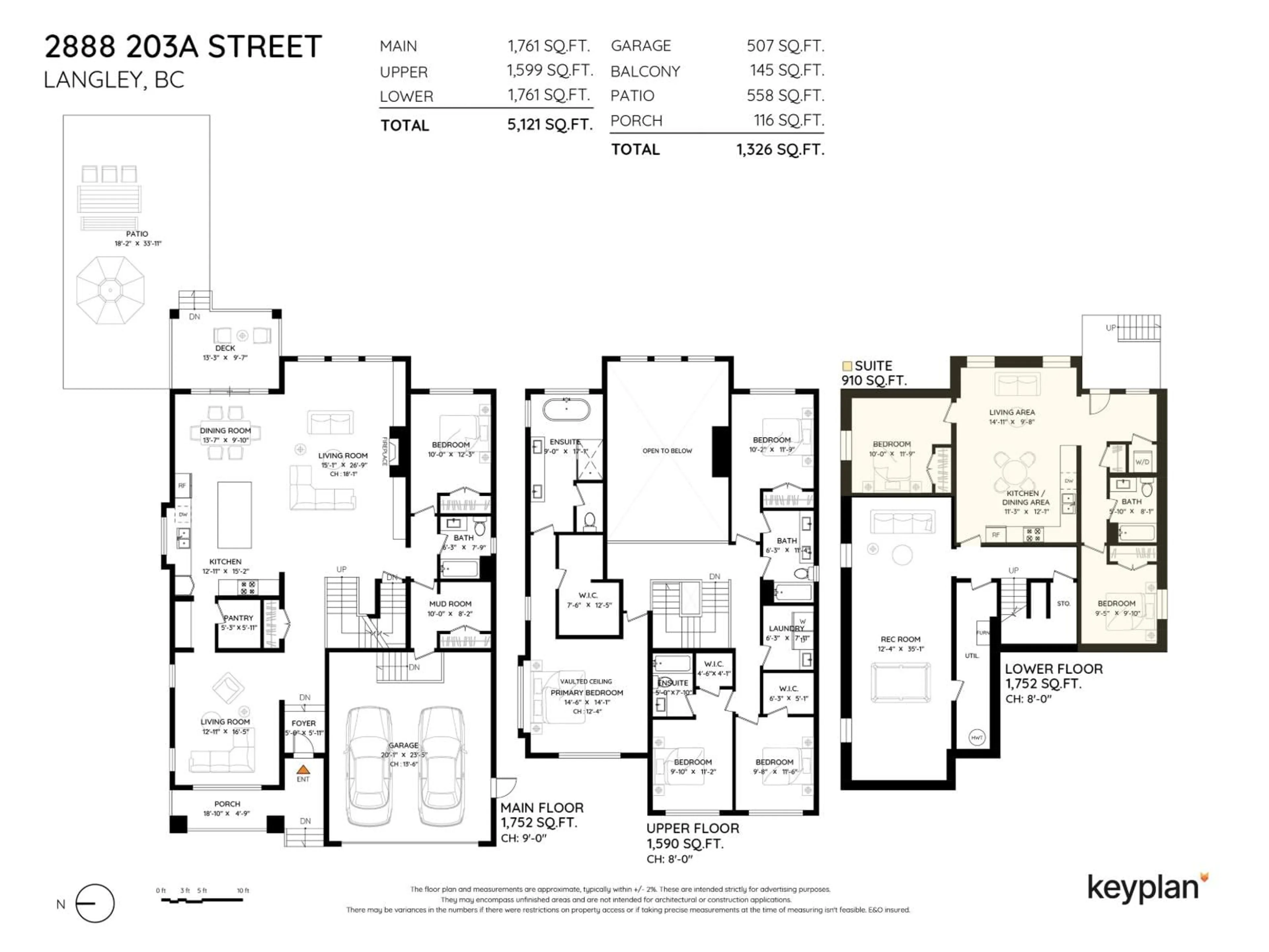 Floor plan for 2888 203A STREET, Langley British Columbia V2Z0B4