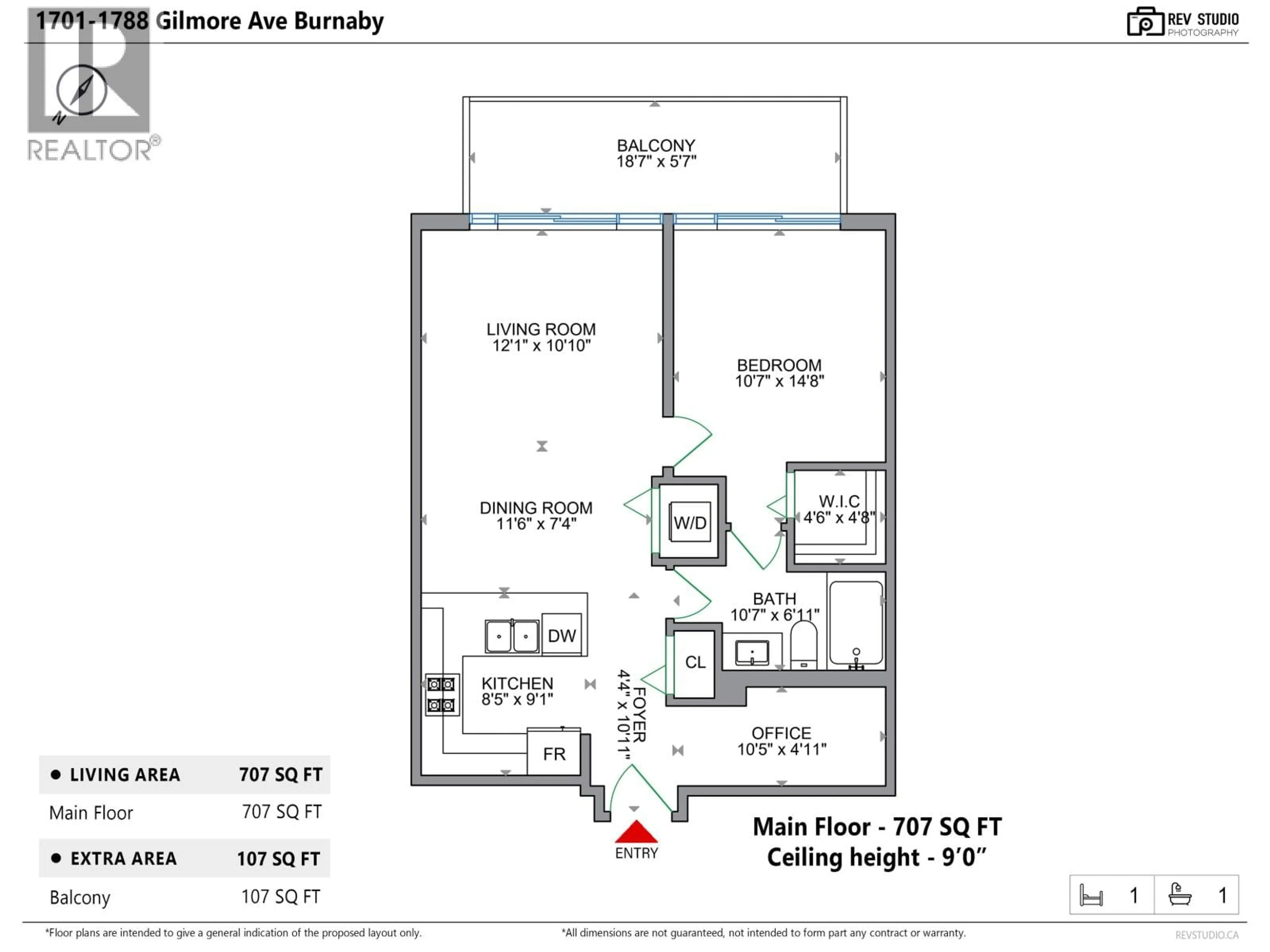 Floor plan for 1701 - 1788 GILMORE AVENUE, Burnaby British Columbia V5C0L5