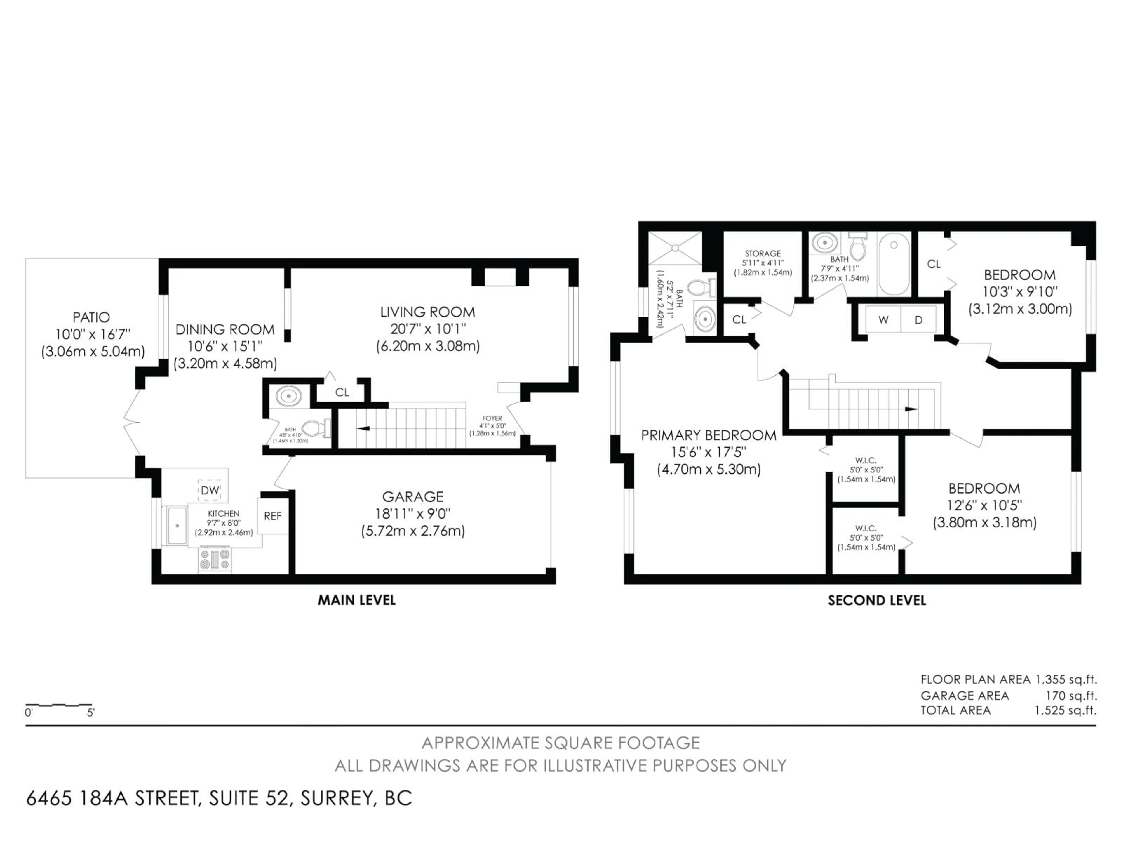 Floor plan for 52 - 6465 184A STREET, Surrey British Columbia V3S8X9