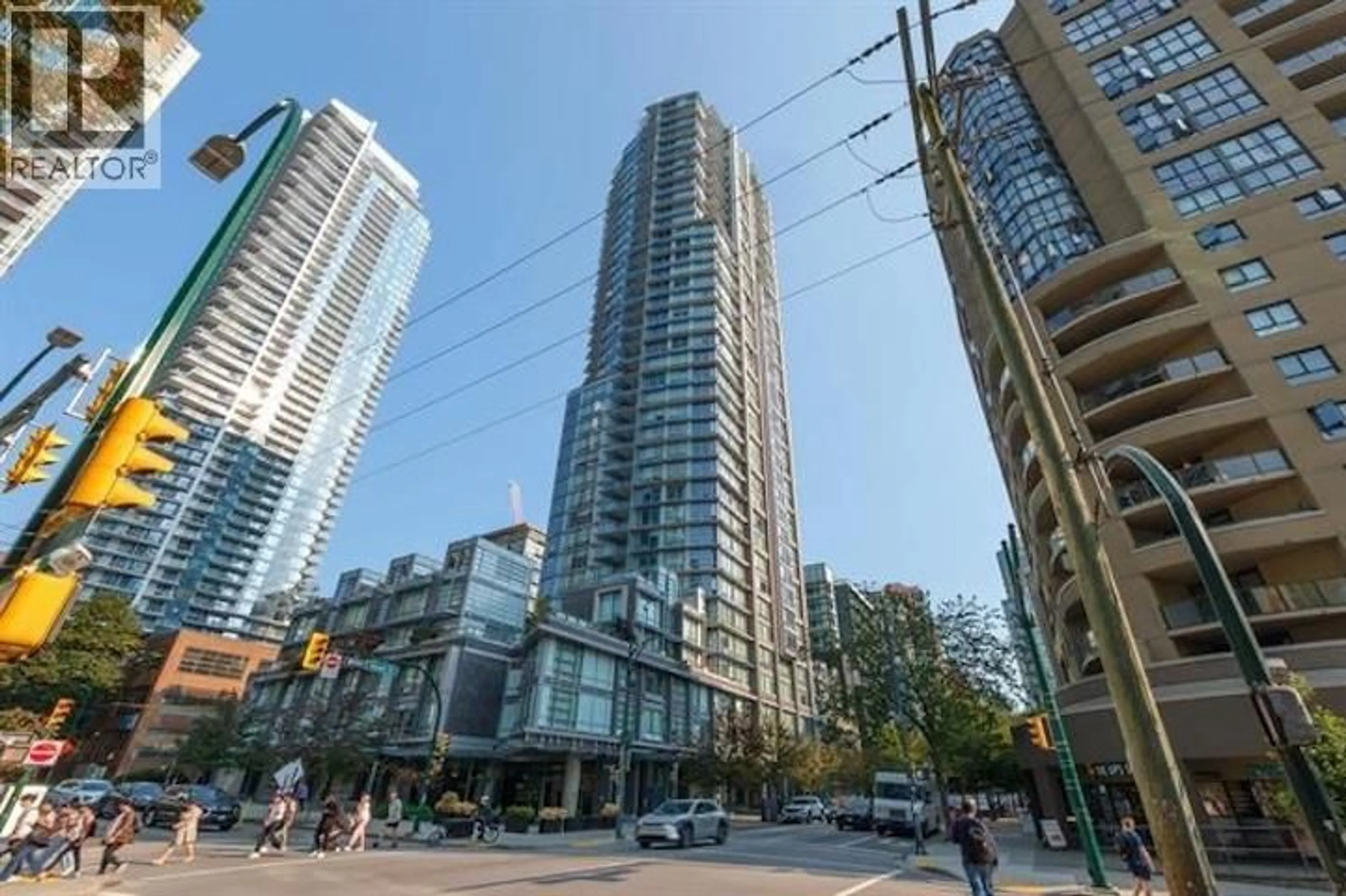Patio, city buildings view from balcony for 3405 - 1283 HOWE STREET, Vancouver British Columbia V6Z0E3