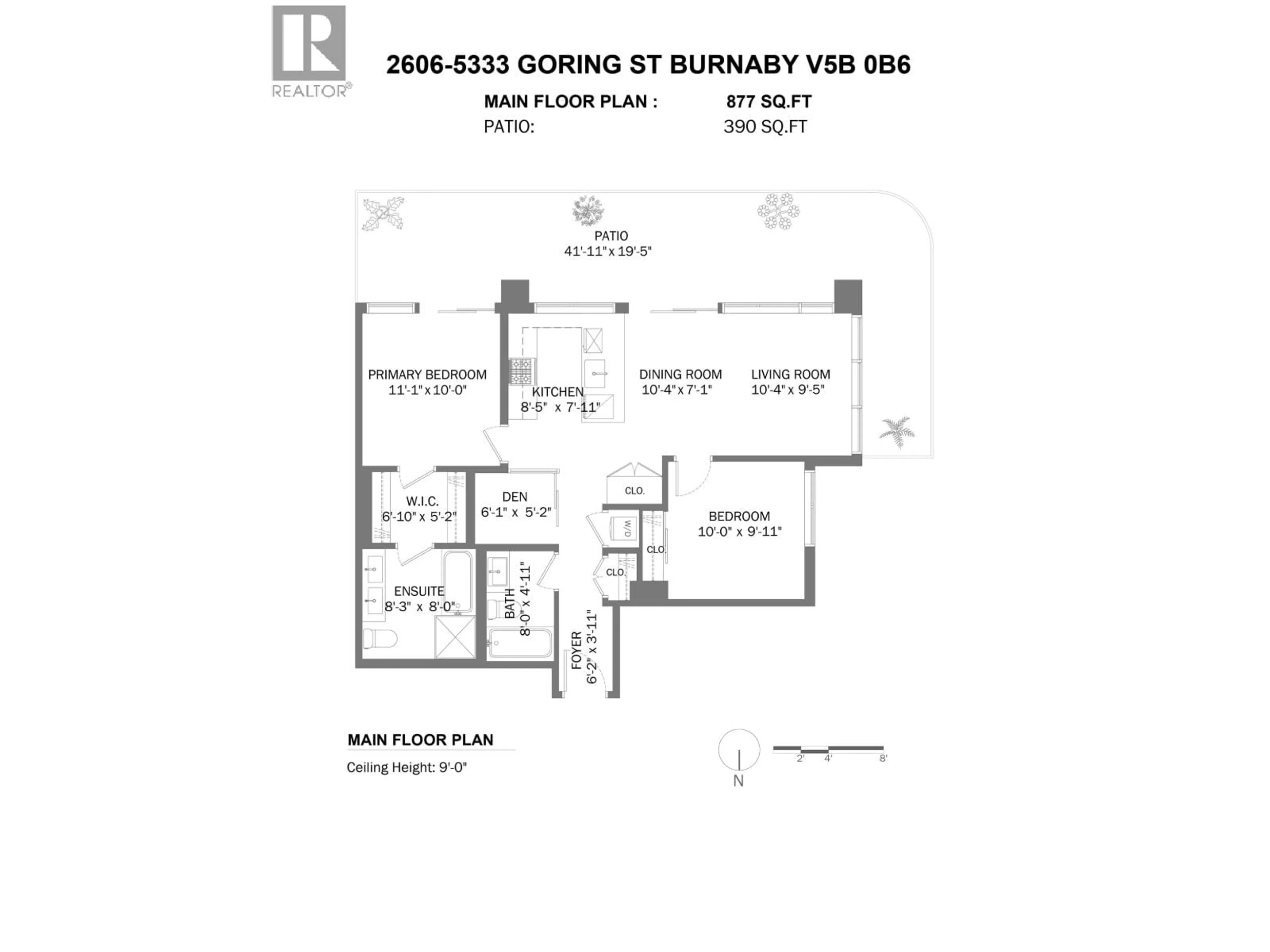 Floor plan for 2606 - 5333 GORING STREET, Burnaby British Columbia V5B0B6