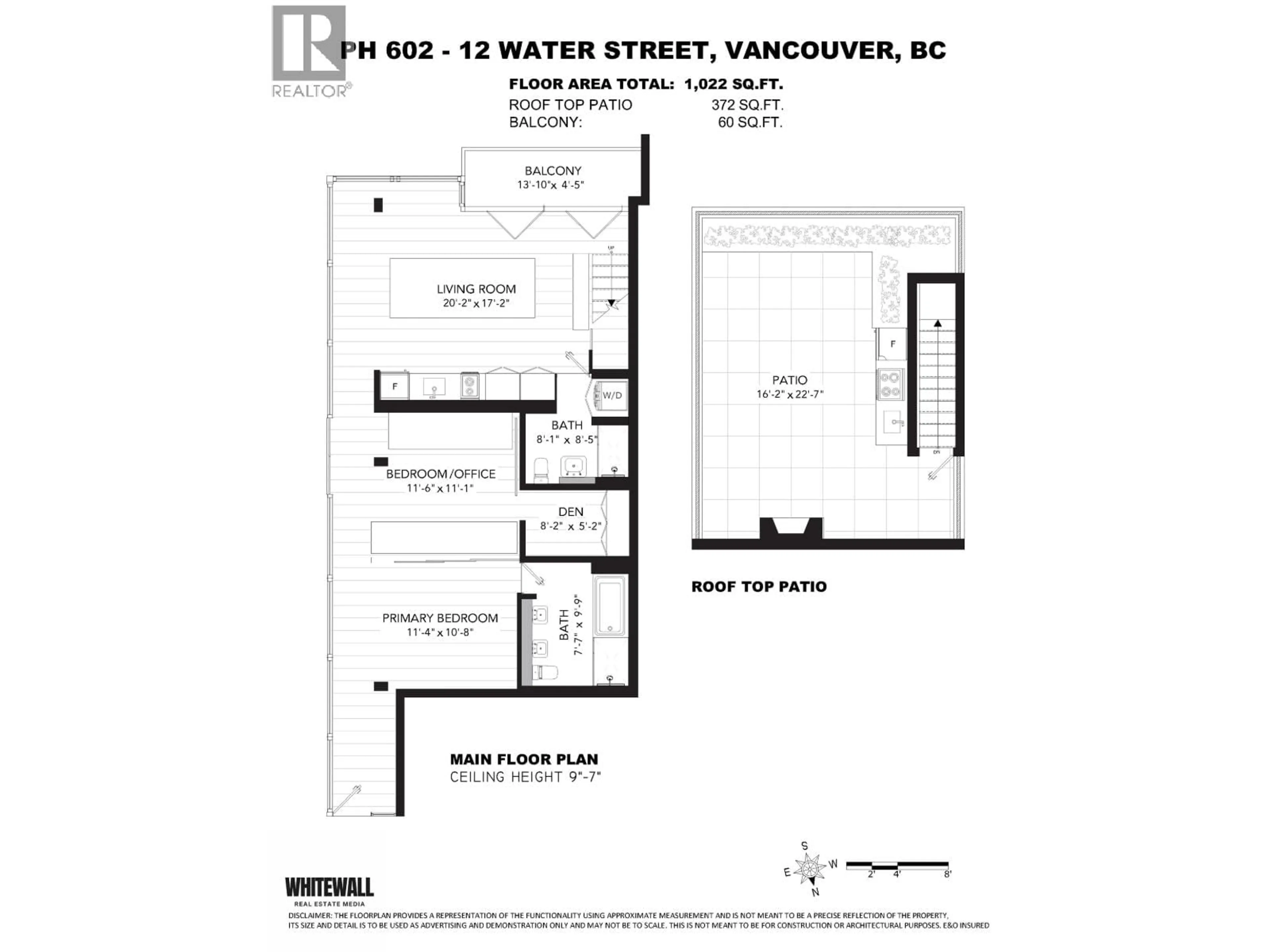 Floor plan for PH 602 - 12 WATER STREET, Vancouver British Columbia V6B1A5