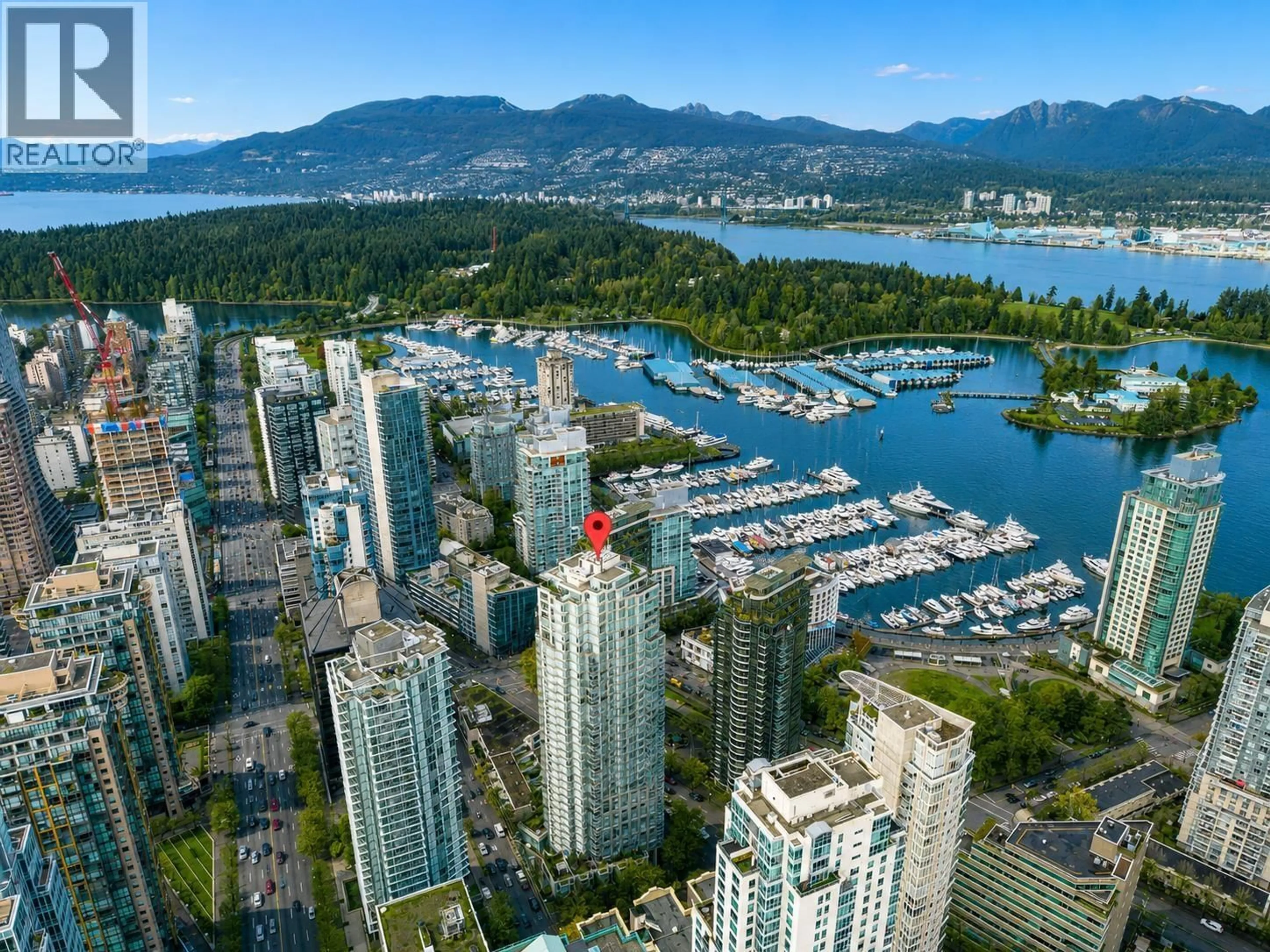 A pic from outside/outdoor area/front of a property/back of a property/a pic from drone, water/lake/river/ocean view for 1903 - 1328 PENDER STREET, Vancouver British Columbia V6E4T1