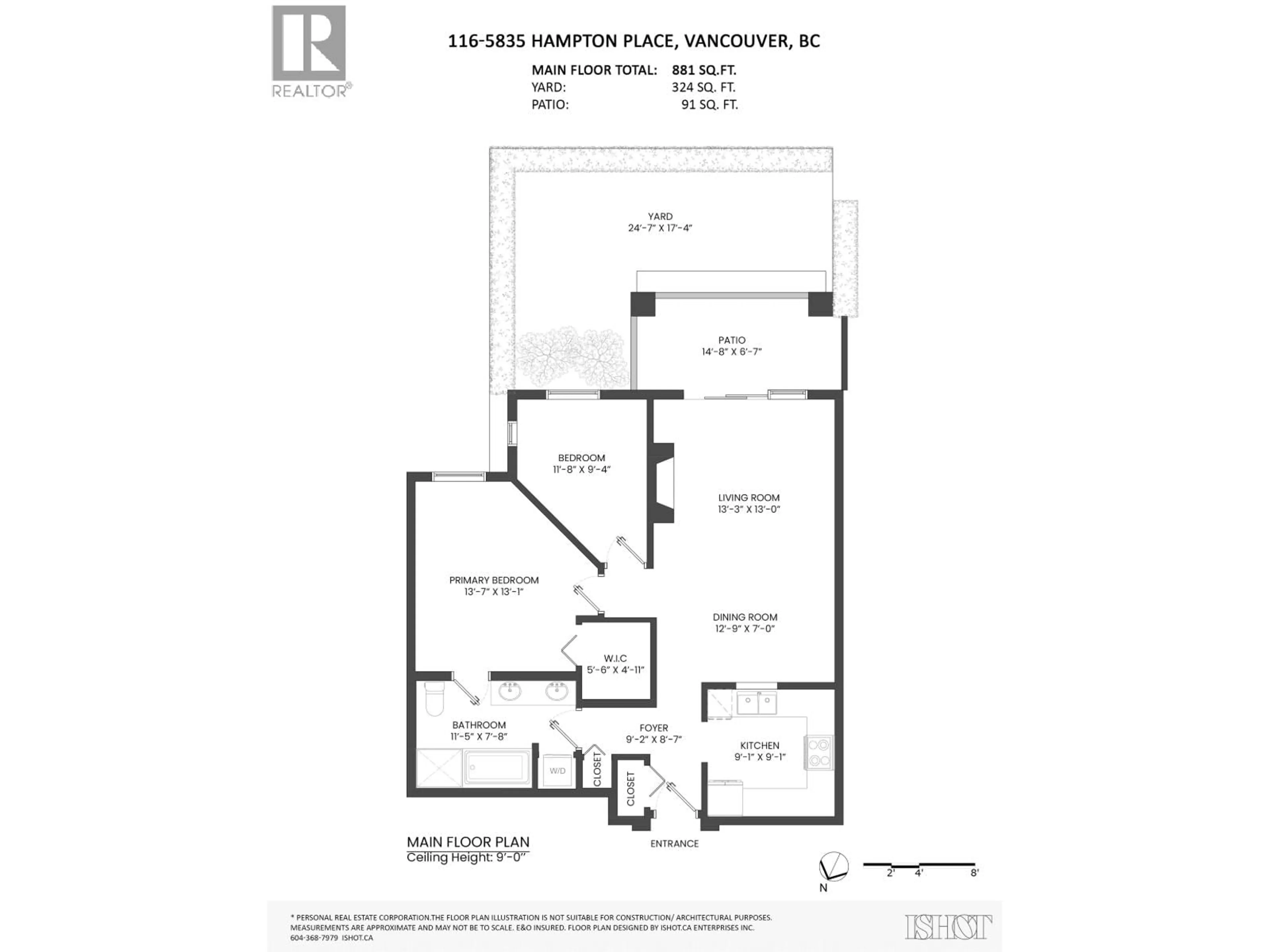 Floor plan for 116 - 5835 HAMPTON PLACE, Vancouver British Columbia V6T2G2