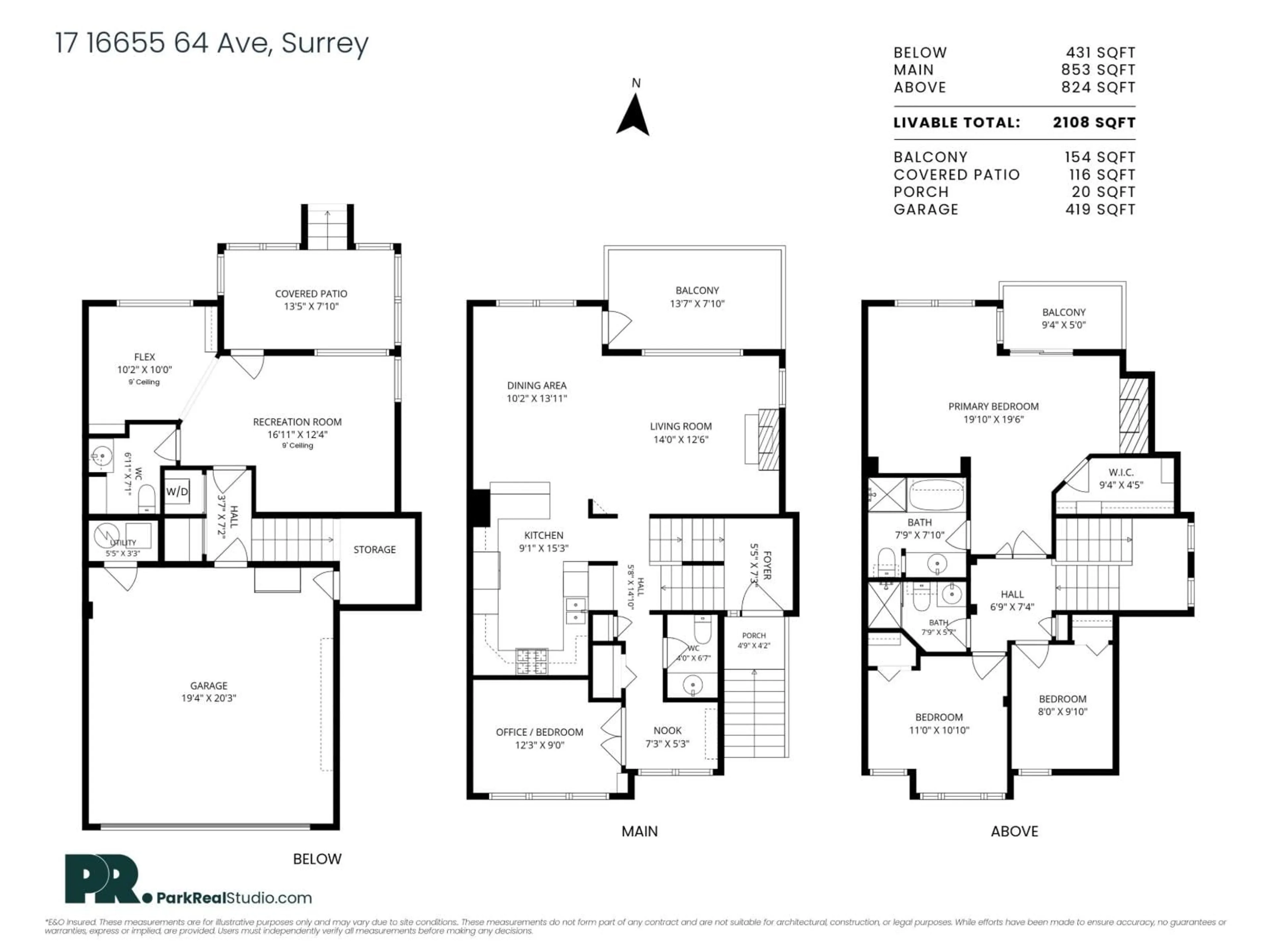 Floor plan for 17 - 16655 64 AVENUE, Surrey British Columbia V3S3V1
