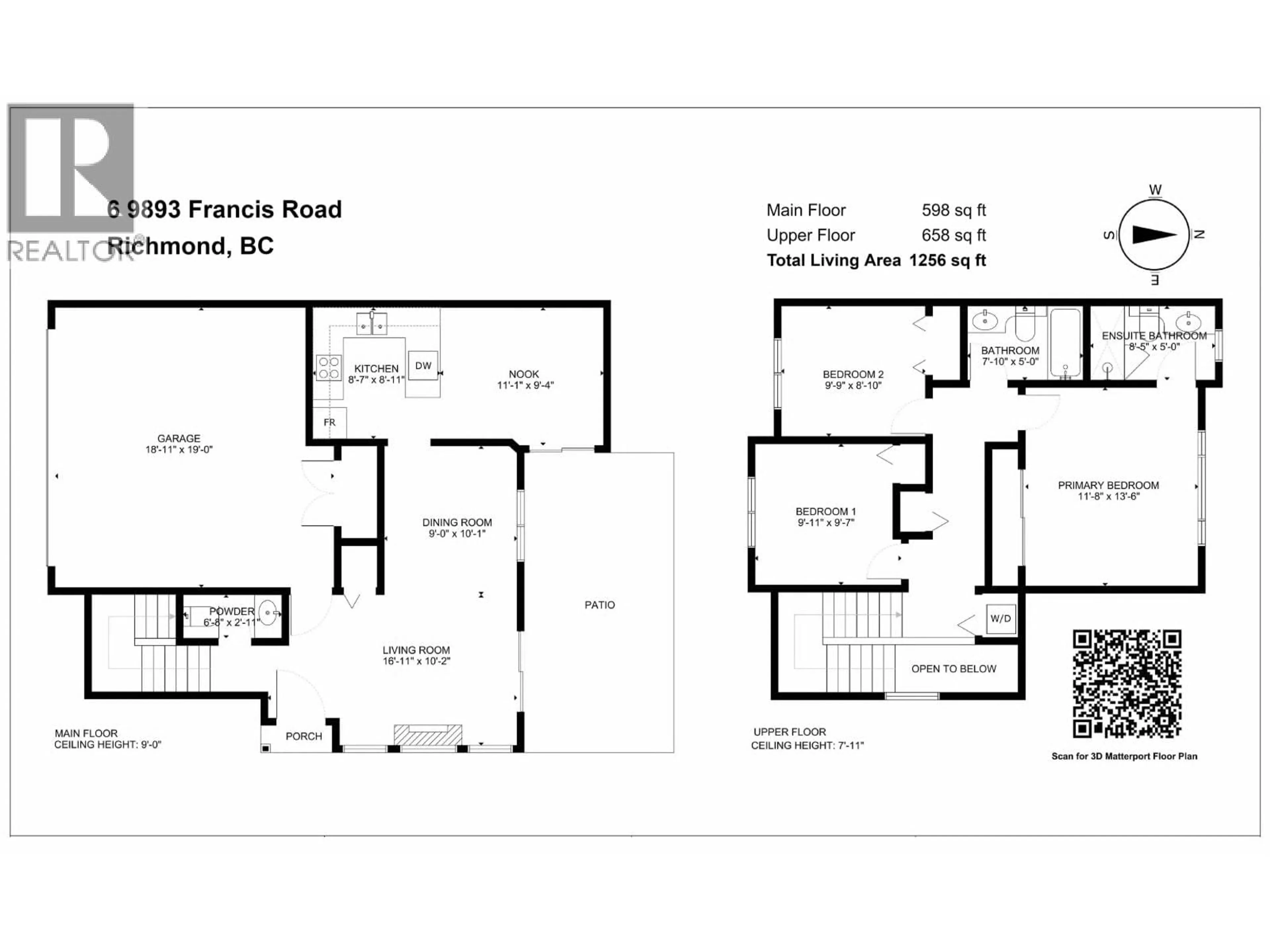 Floor plan for 6 - 9893 FRANCIS ROAD, Richmond British Columbia V6Y3B3