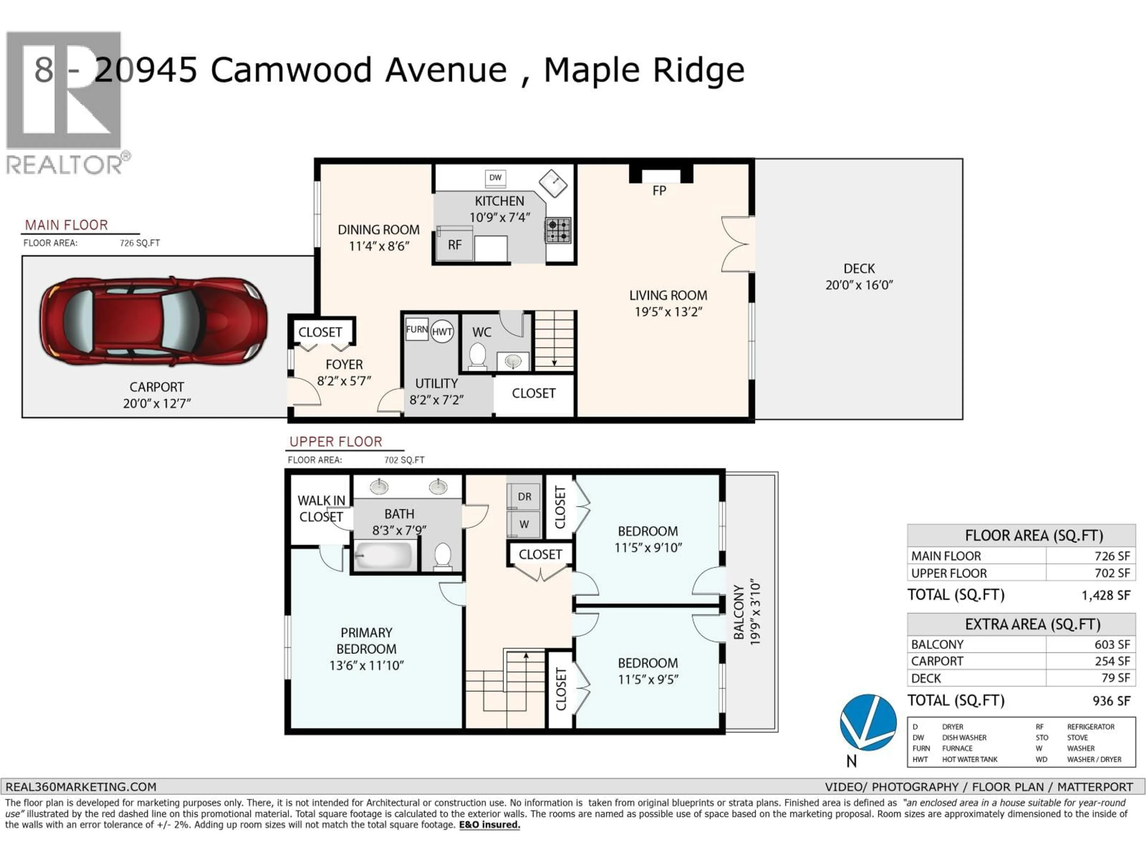 Floor plan for 8 - 20945 CAMWOOD AVE AVENUE, Maple Ridge British Columbia V2X2N9